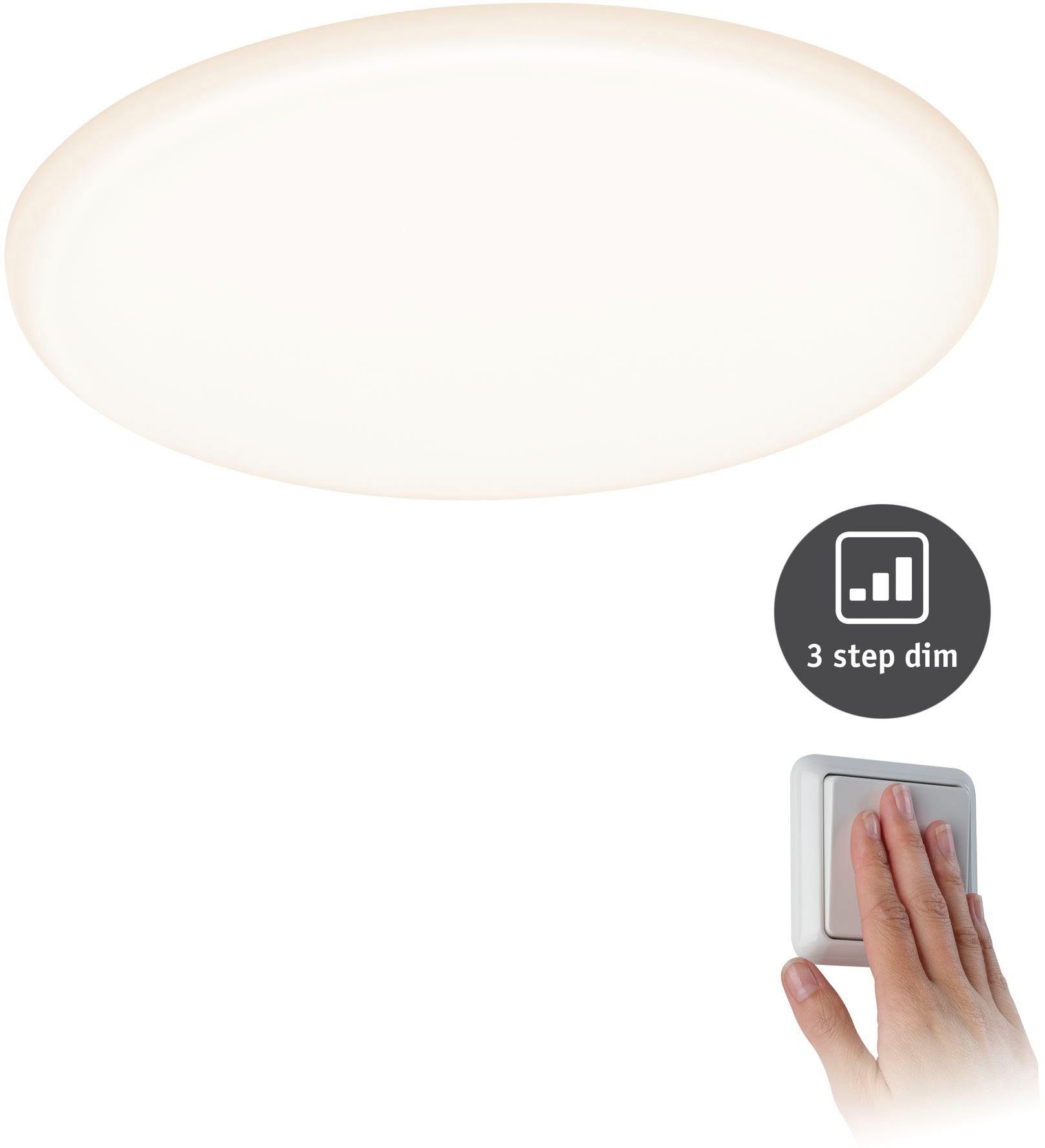 Paulmann Ledinbouwlamp Veluna VariFit IP44 3-Staps-dimbaar rond 185 17W 3.000K Satin LED inbouwpaneel IP44 3-traps dimbaar rond 185 17W 3.000K satin (1 stuk)