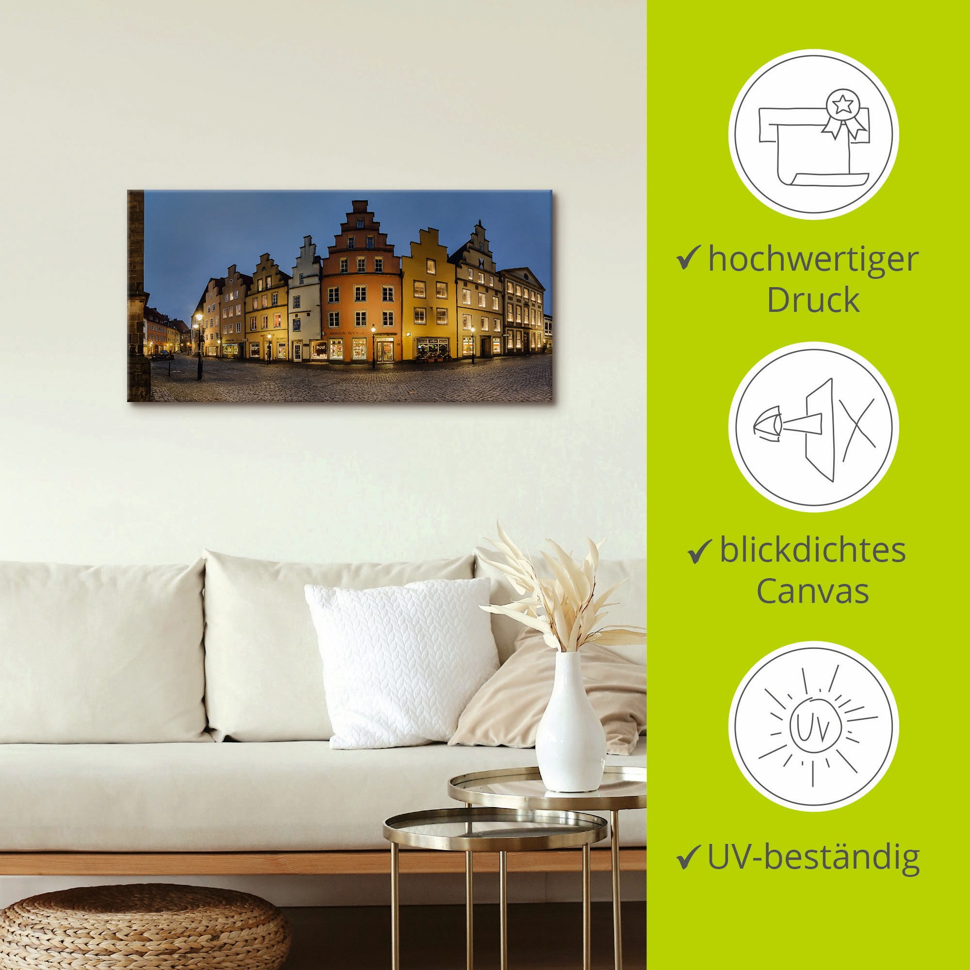 Artland Artprint op linnen Oude binnenstad Osnabrück