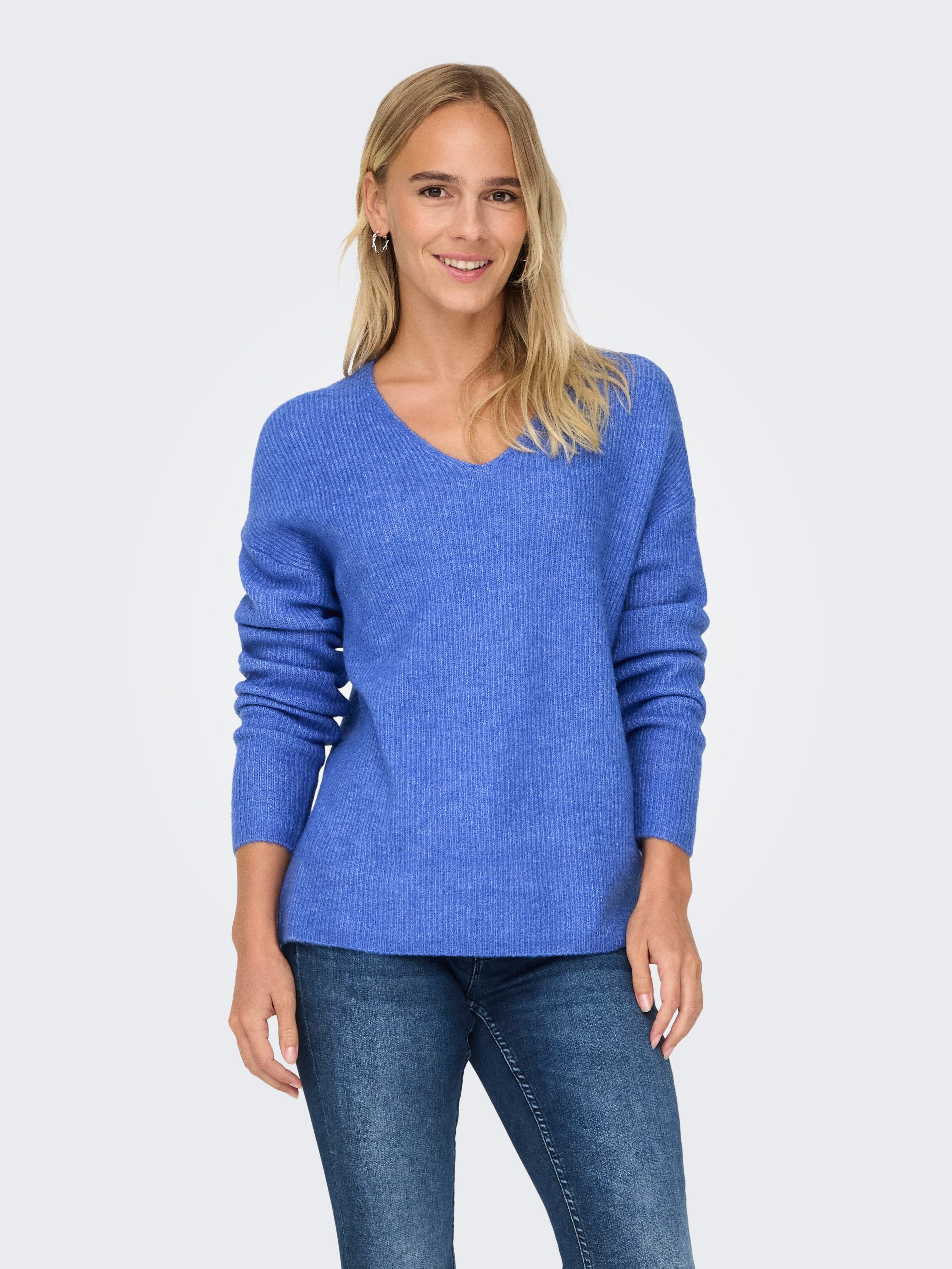 Only Trui met V-hals ONLCAMILLA V-NECK L S PULLOVER KNT NOOS