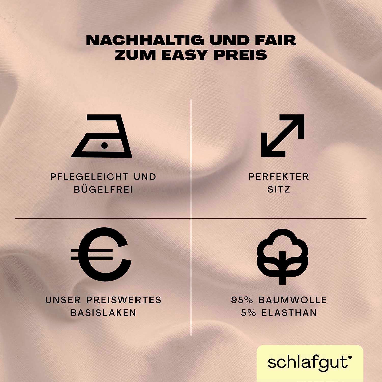 Schlafgut Hoeslaken EASY jersey elastaan MADE IN GREEN by OEKO-TEX® (1 stuk)