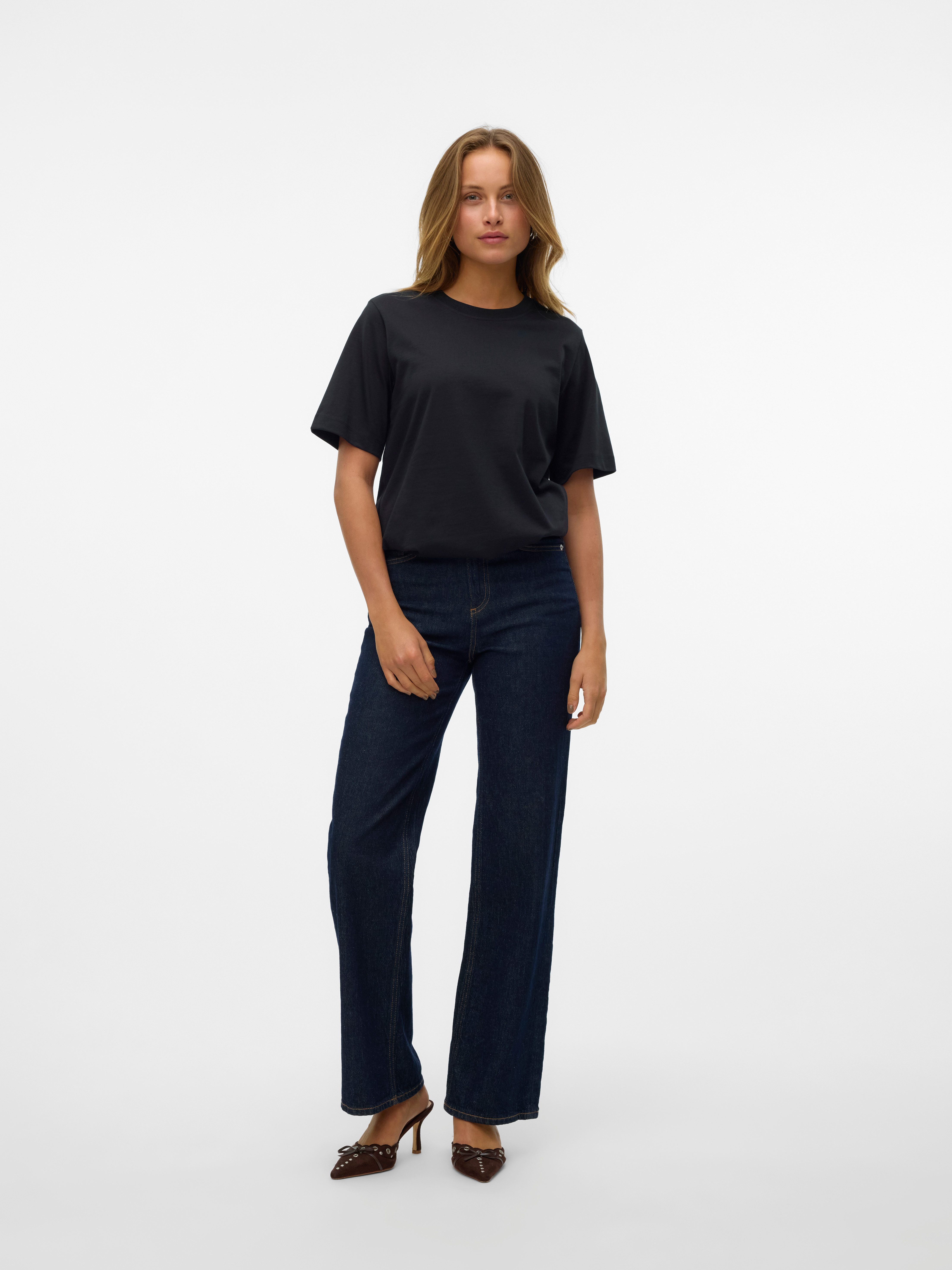 Vero Moda Shirt met korte mouwen VMDEMI SS O-NECK TOP JRS
