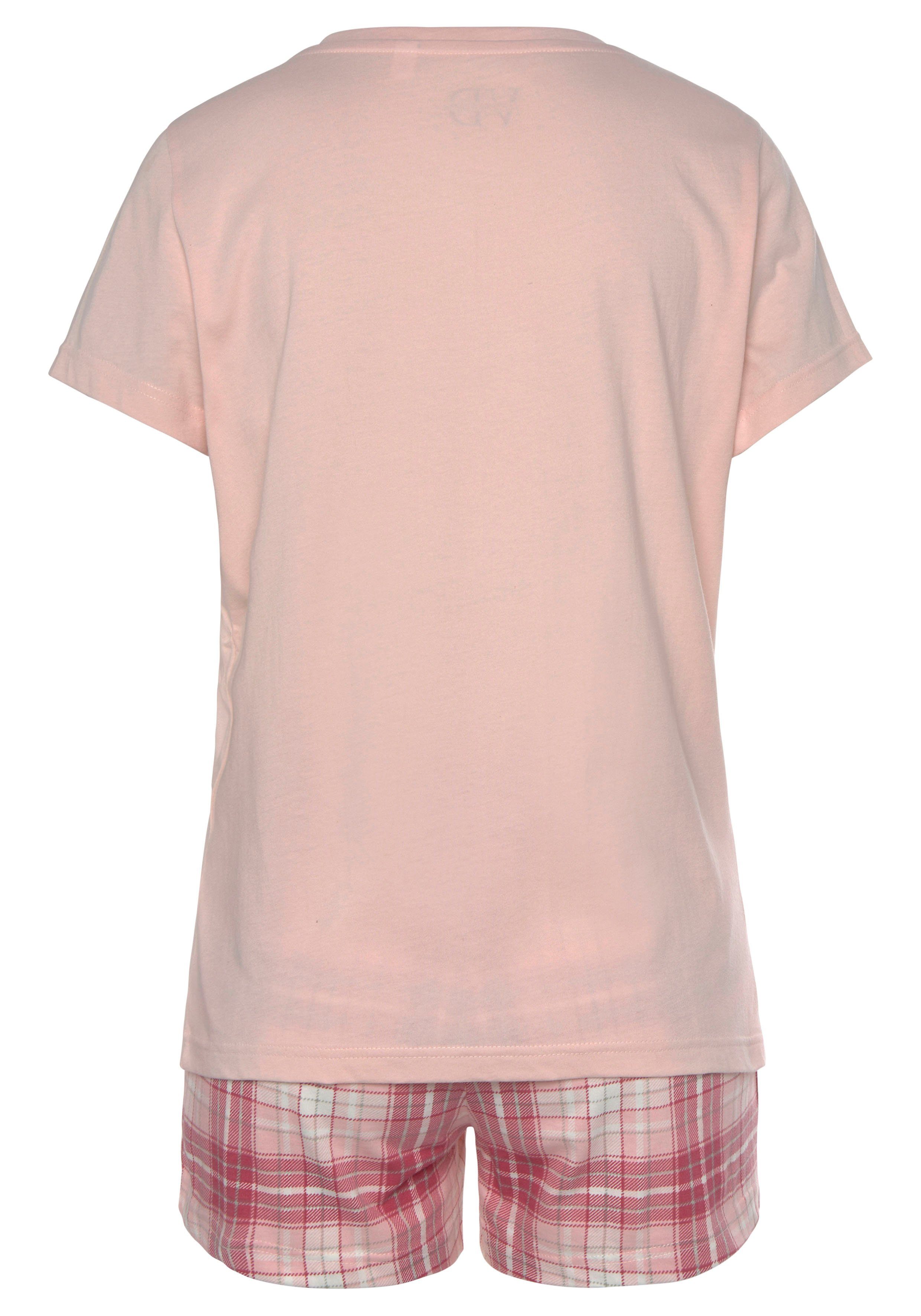 Vivance Dreams Shortama met ruit- en bloemenprint in een dubbelpack (4-delig, Set van 2)