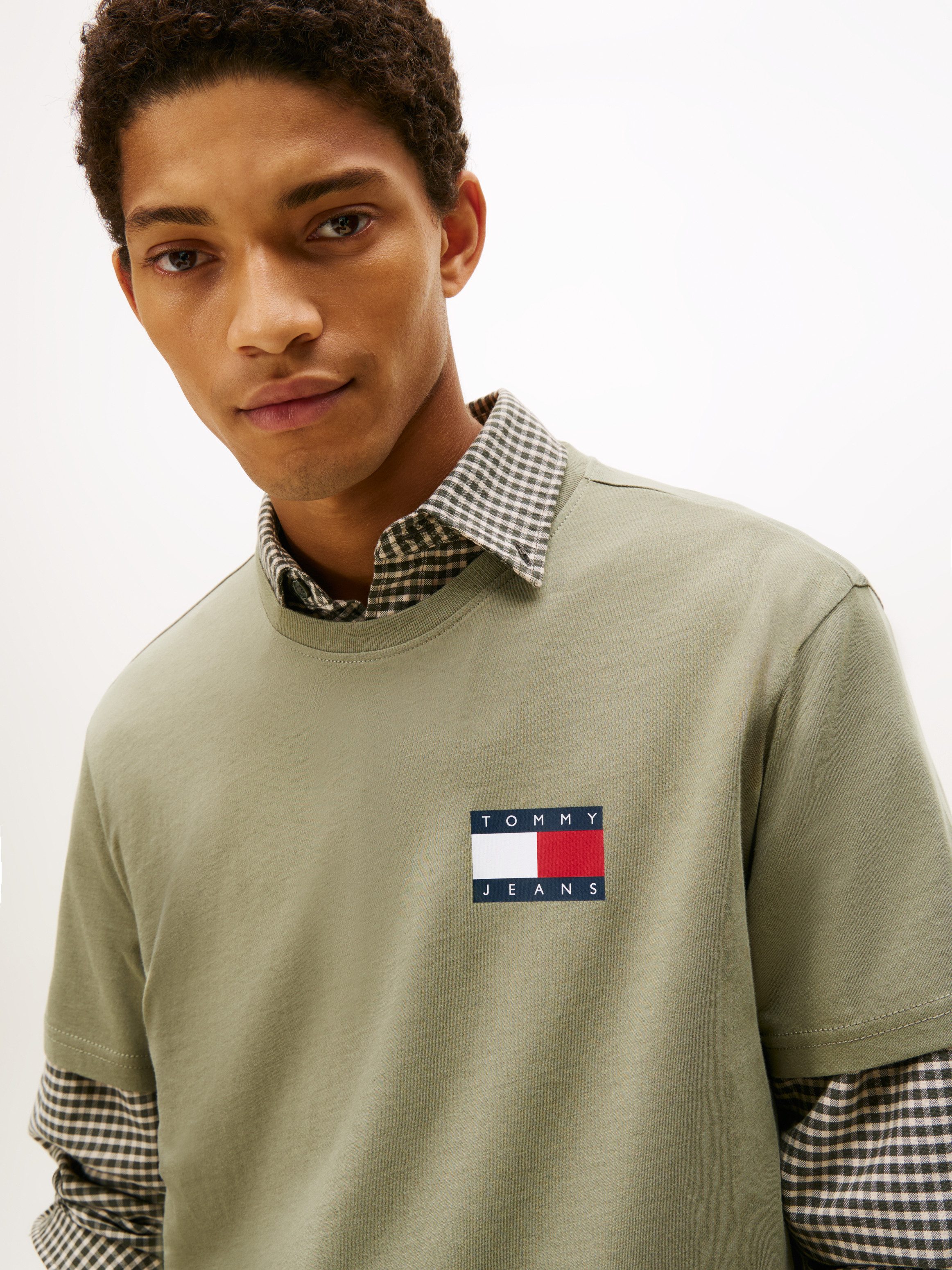 TOMMY JEANS T-shirt TJM SLIM ESSENTIAL FLAG TEE EXT