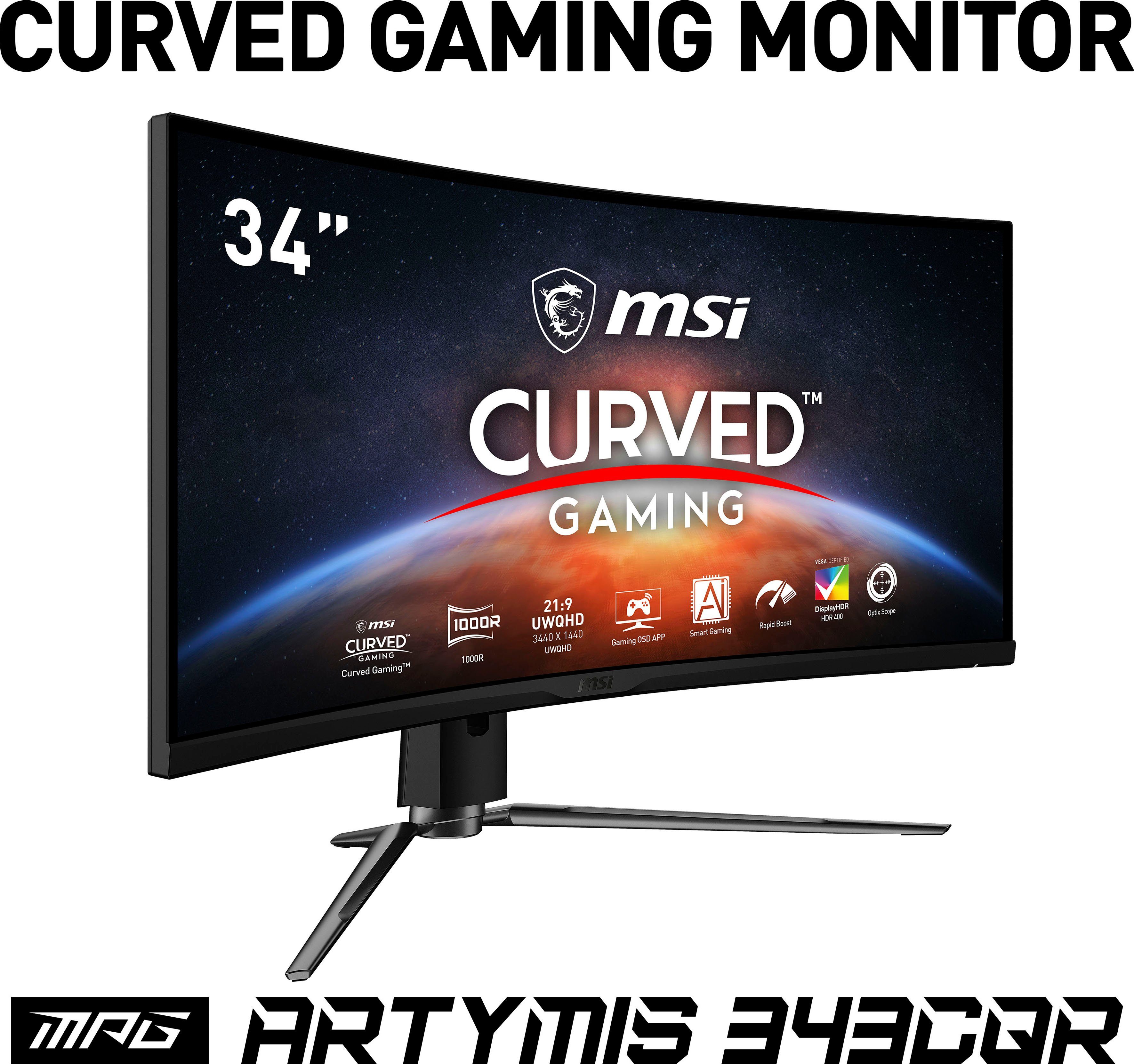 MSI Curved-gaming-ledscherm MPG Artymis 343CQR, 86 cm / 34", UWQHD