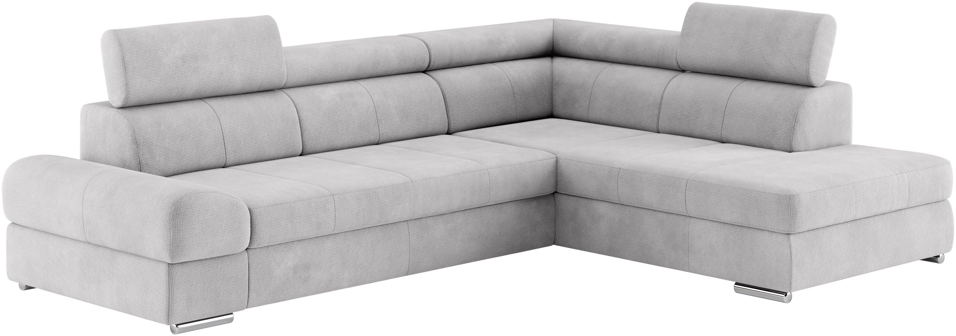 sit&more Hoekbank Broadway L-vorm met verstelbare hoofdsteunen, naar keuze met slaapfunctie