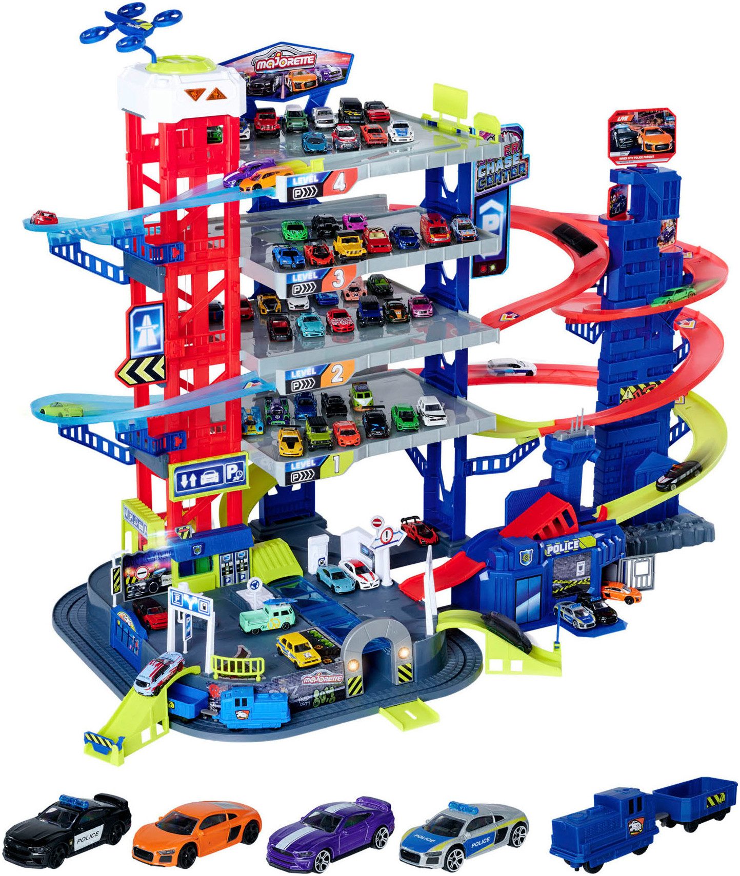 majORETTE Speel-parkeergarage Chase Center+5 vehicles