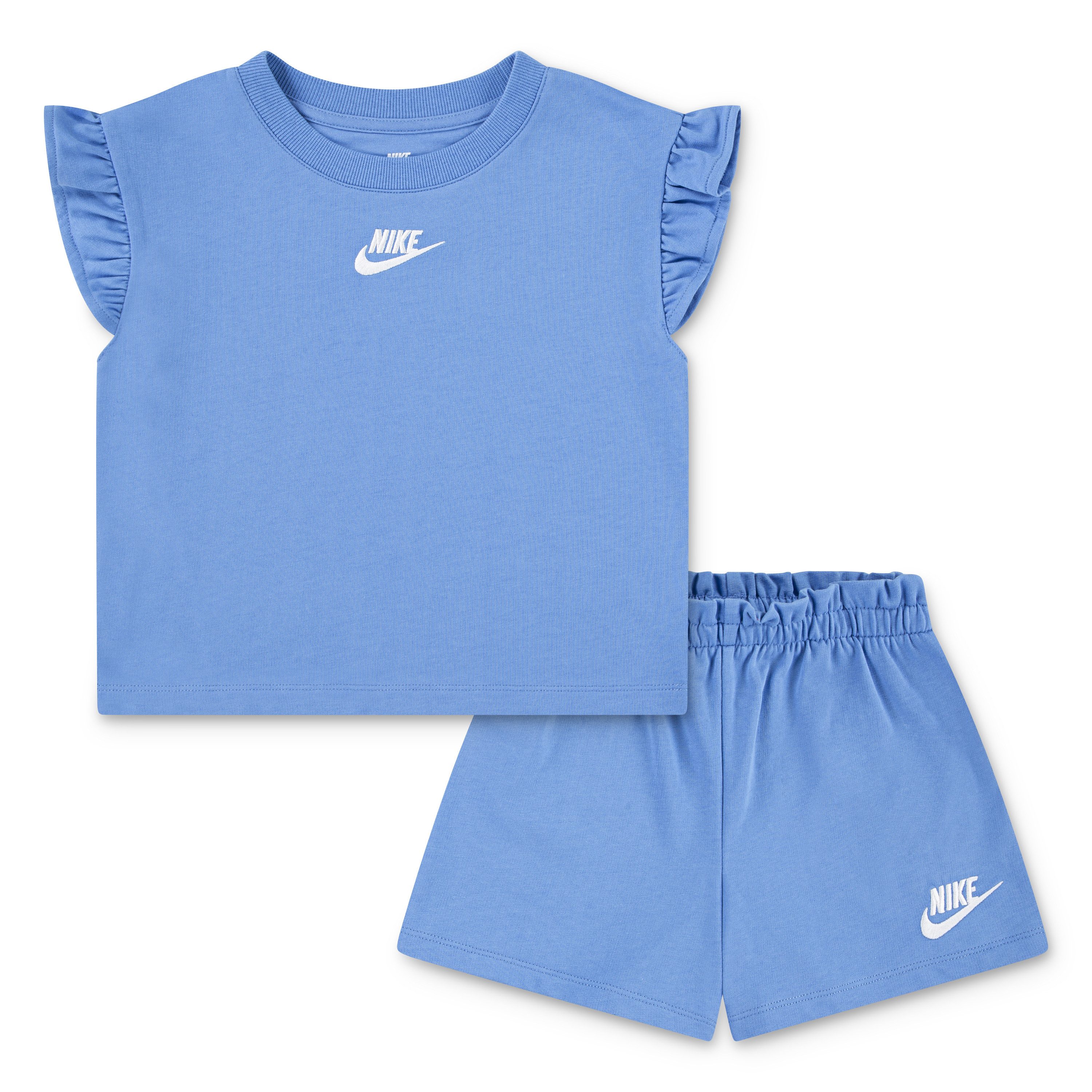 Nike Sportswear T-shirt short NKG BABY FRENCH TERRY SET (2-delig) meisjes pyjama's maat 86 (18) blauw