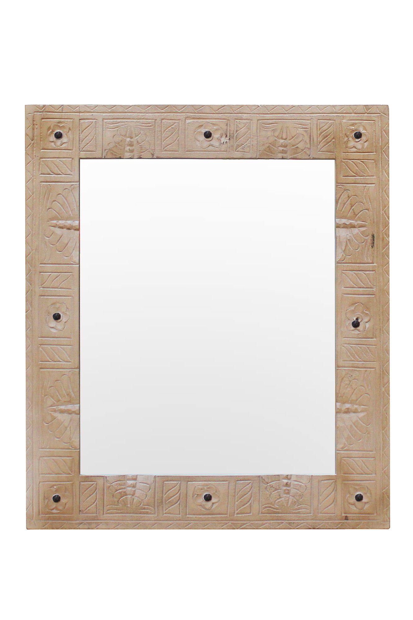 SIT Halmeubelset Front met ingewikkelde houtsnijwerk, ringgrepen & beslag van metaal (set, 6-delig)