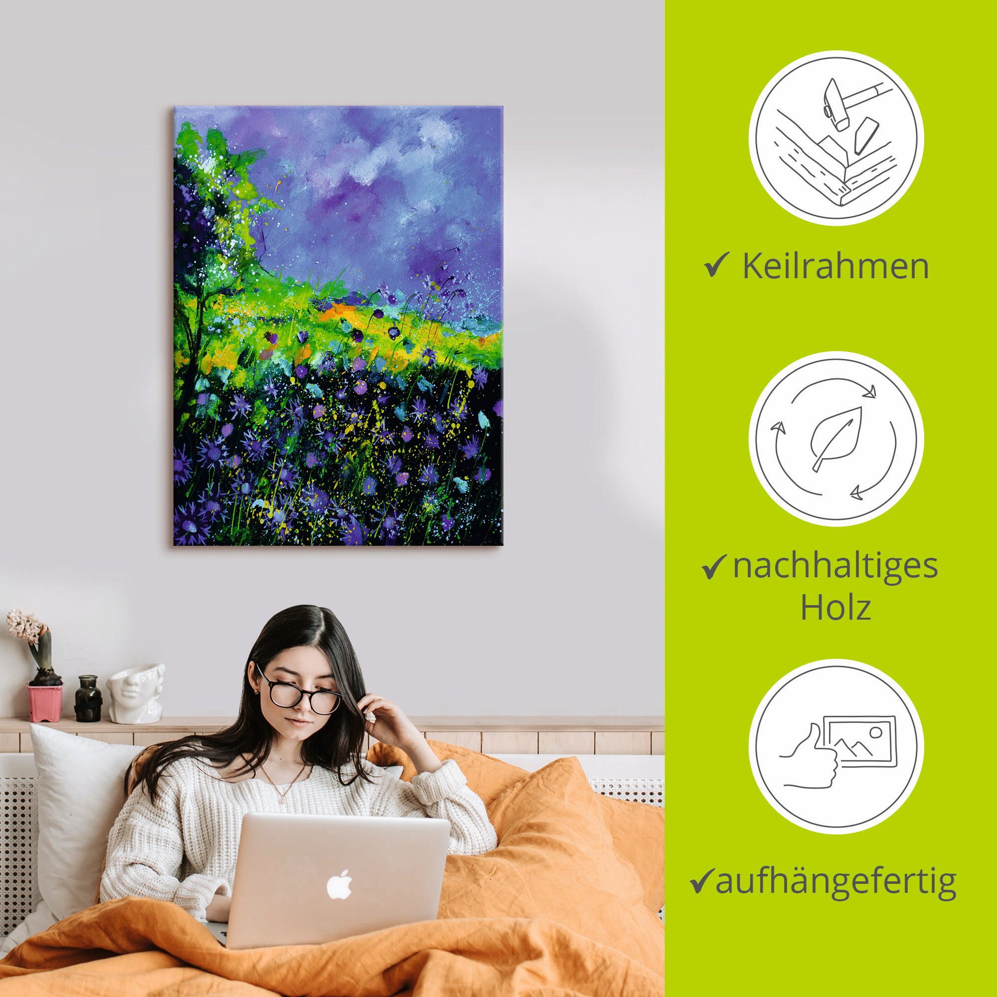 Artland Artprint Wilde bloemen als artprint op linnen, poster in verschillende formaten maten