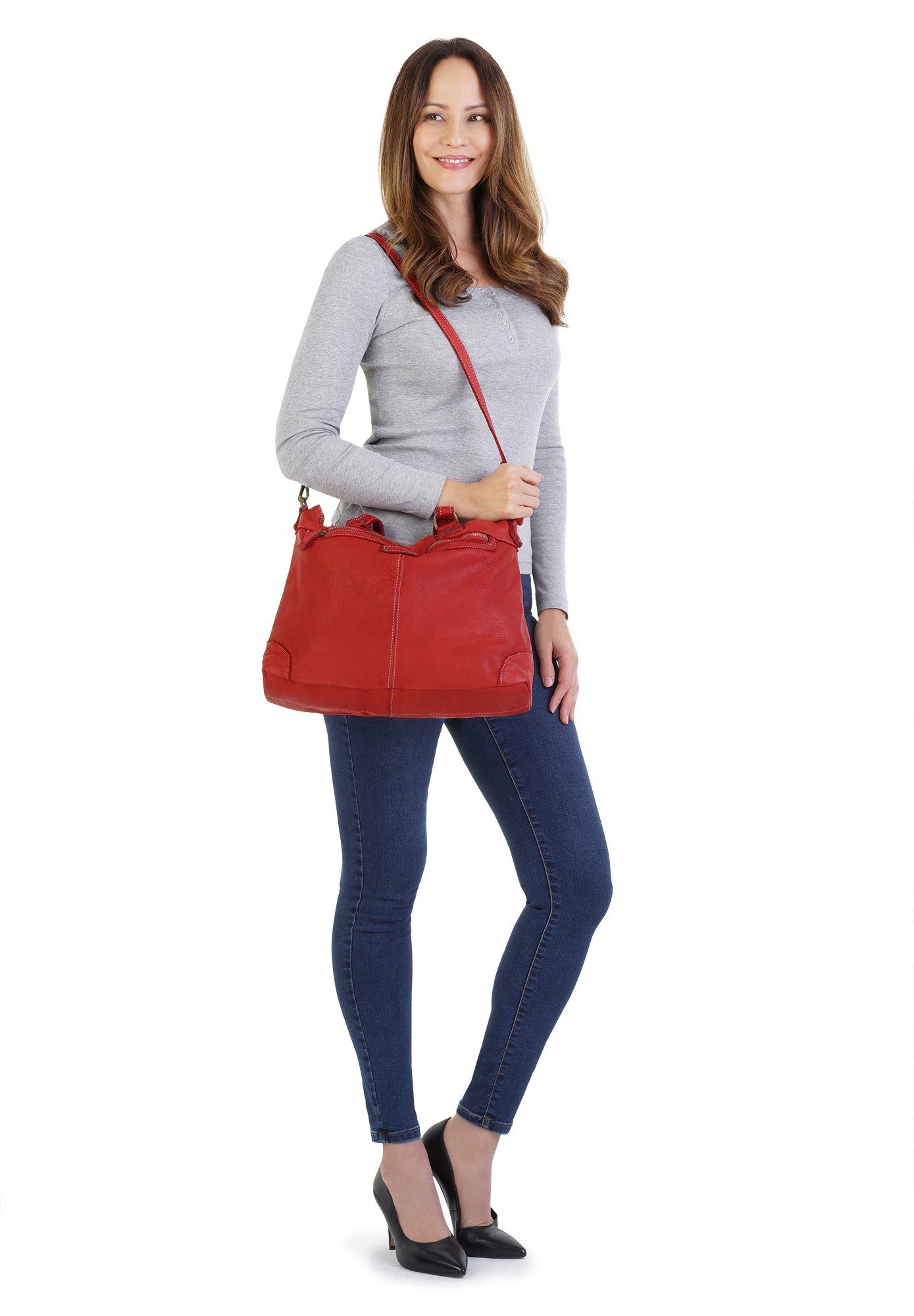 Cluty Shopper echt leer, made in italy