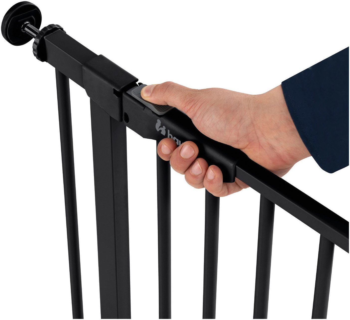 Hauck Traphek Clear Step Autoclose 2, Black ook als traphekje te gebruiken, 75-80, vlakke doorgang