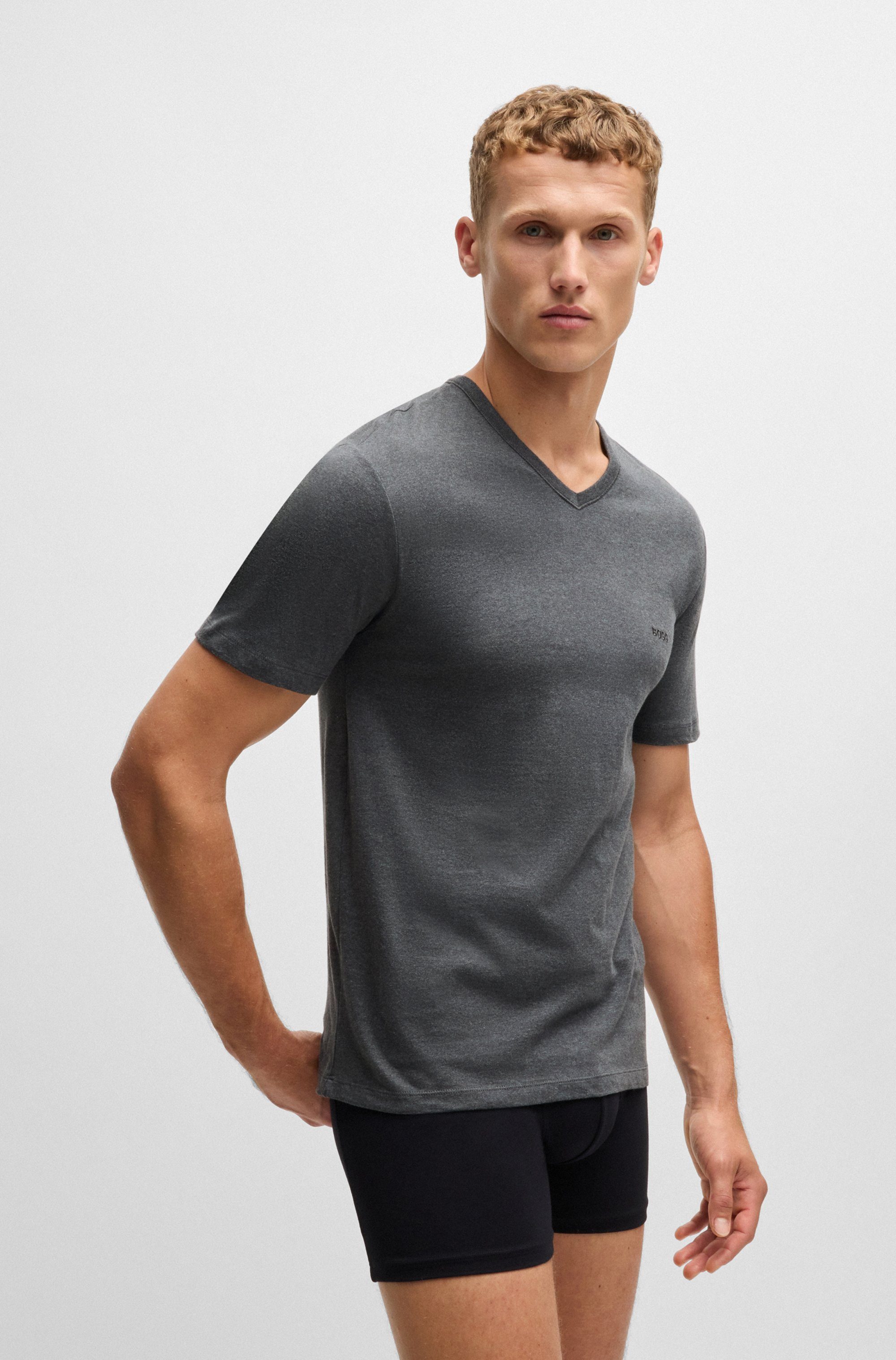 BOSS Shirt met V-hals T-shirt VN 3P Co (set)