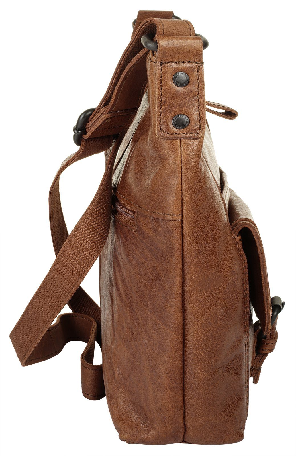 Spikes & Sparrow Schoudertas echt leder
