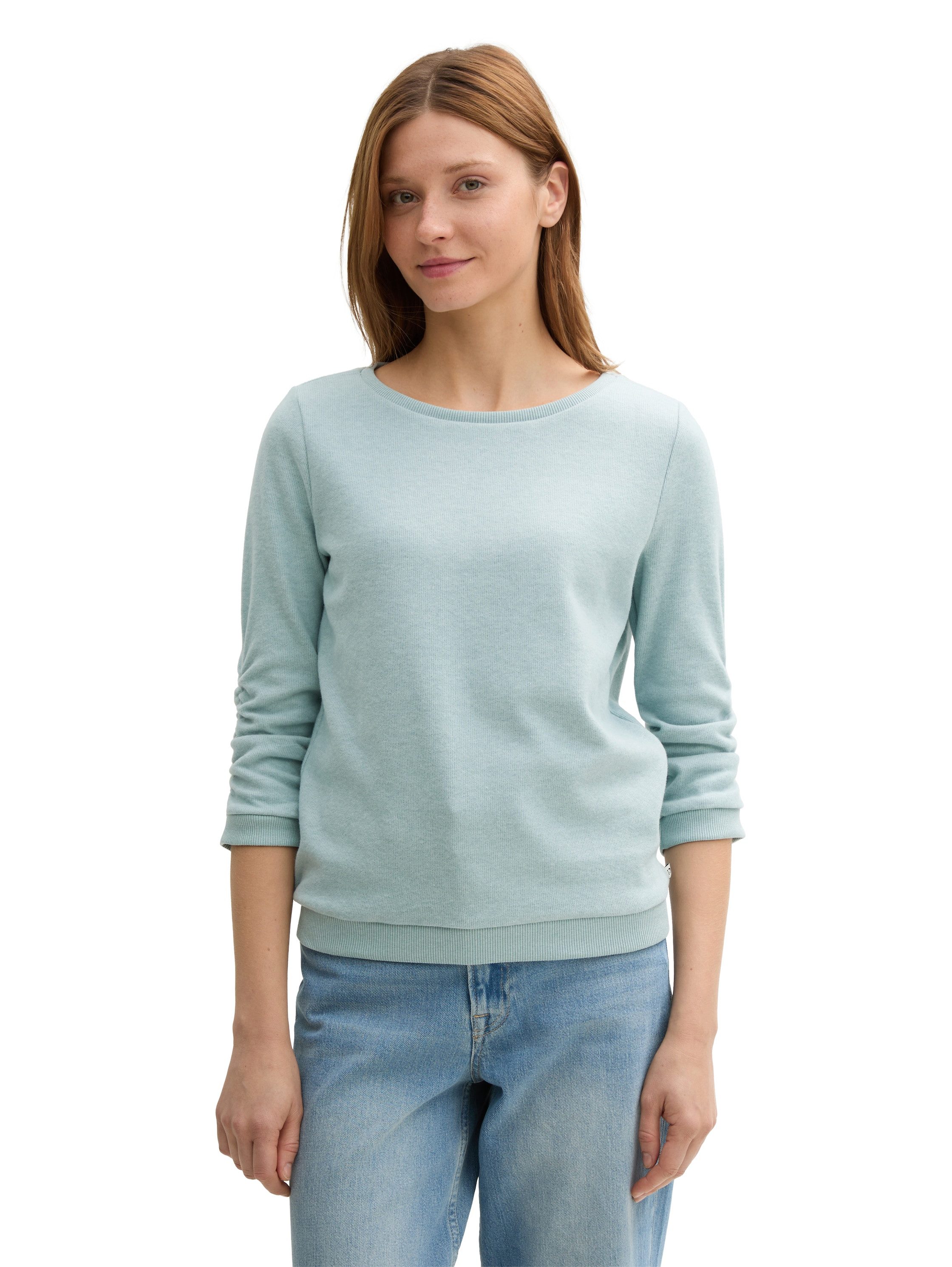 Tom Tailor Denim Sweatshirt met aangerimpelde mouwen