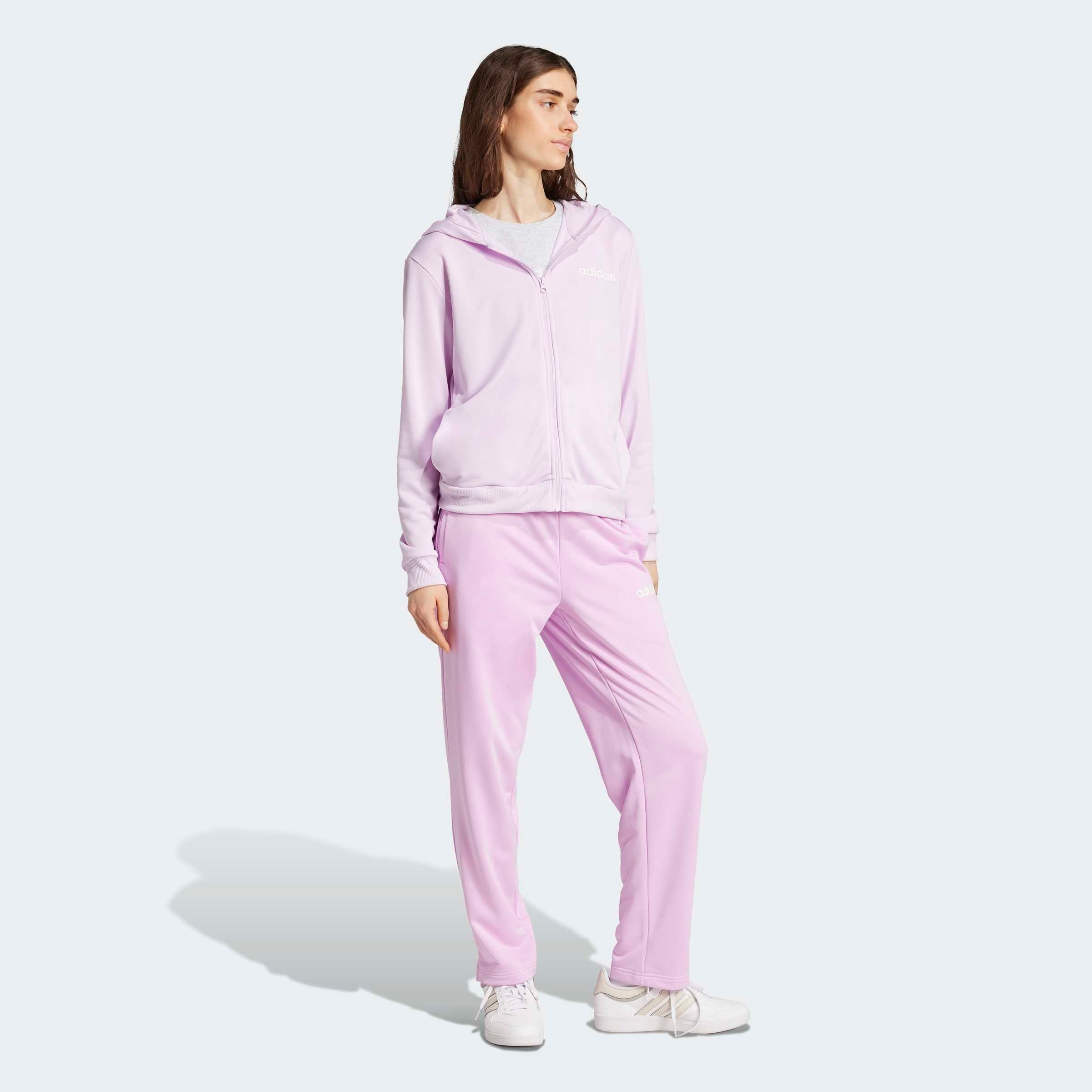 adidas Sportswear Trainingspak W LINEAR TS Trainingsjack met capuchon, trainingspak (2-delig)