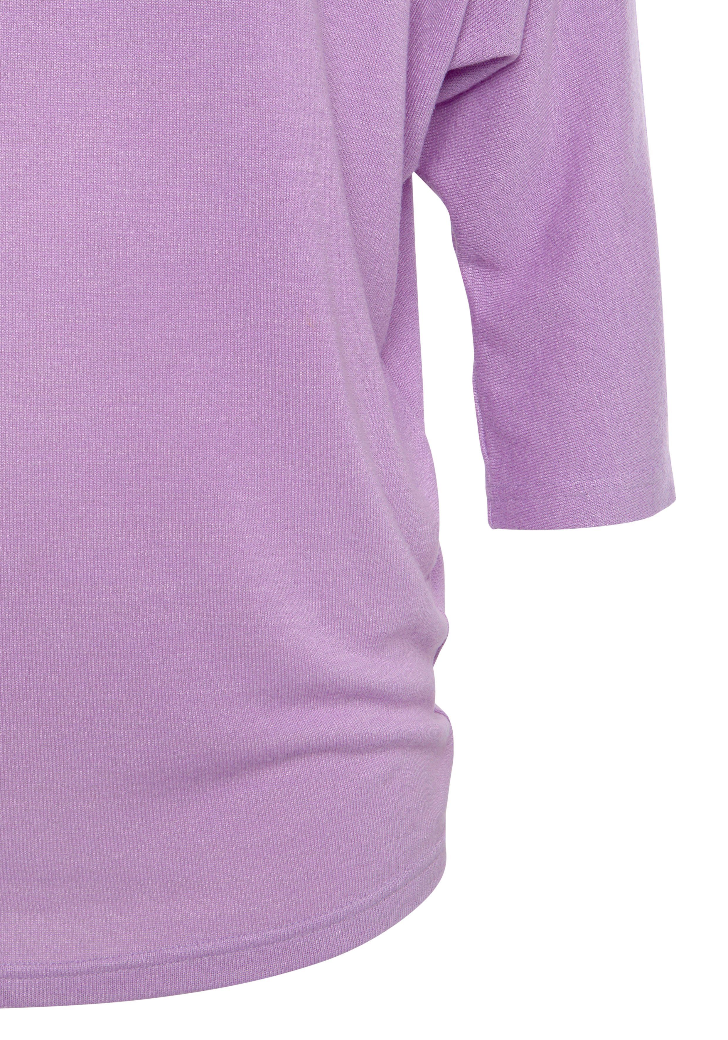 Lascana Shirt met 3 4-mouwen Met vlindermouwen van zachte fijn gebreide kwaliteit met viscose (1-delig)