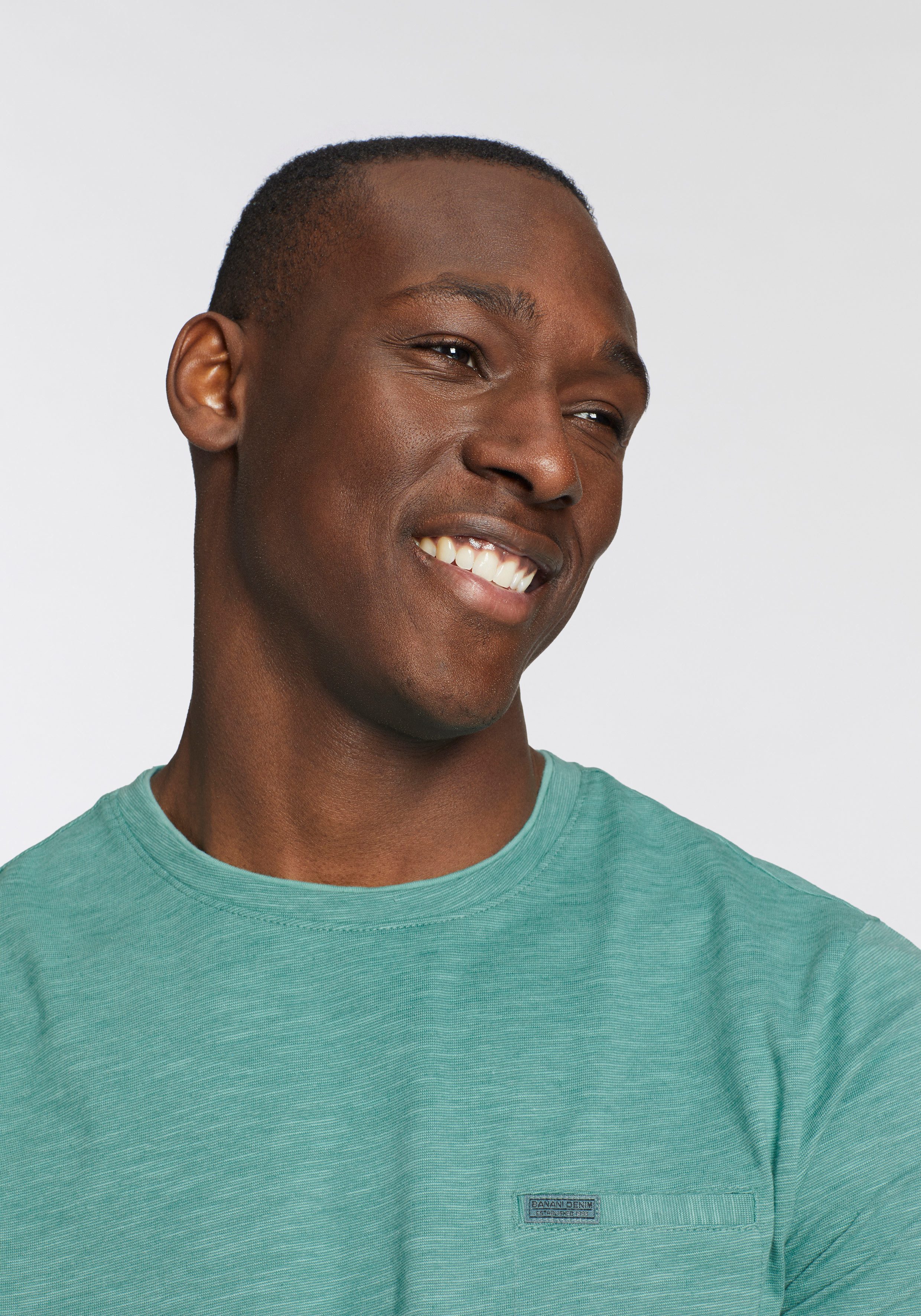 Bruno Banani T-shirt Met dubbele kraag en sierborstzak