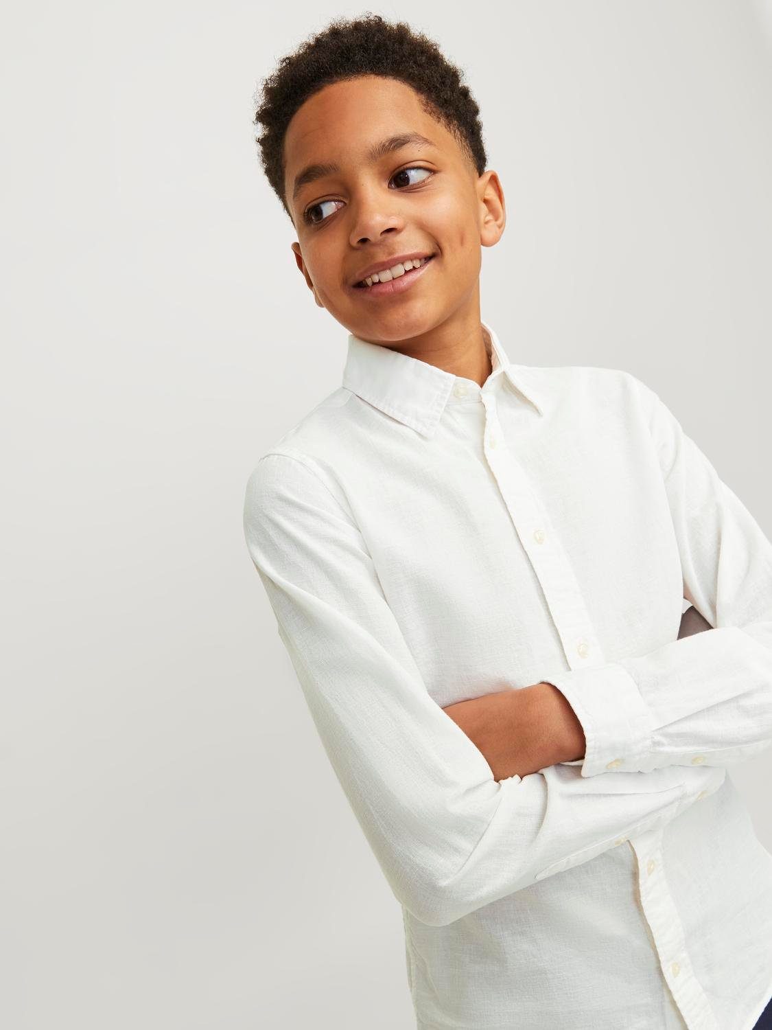 Jack & Jones Junior Overhemd met lange mouwen JJELINEN BLEND SHIRT LS SN JNR