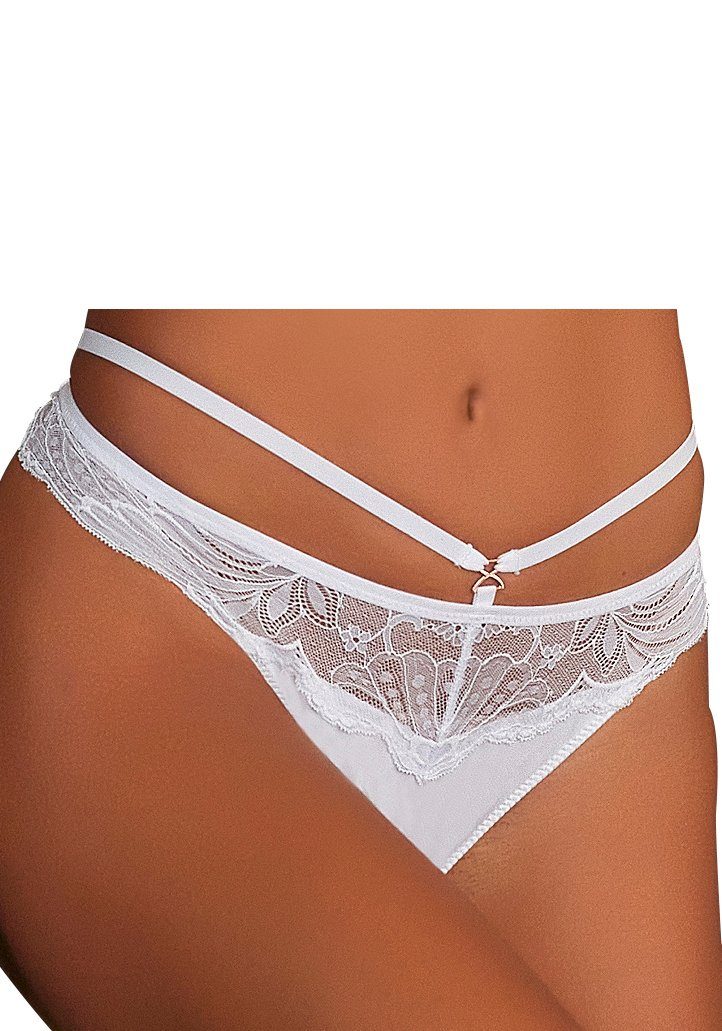Lascana String in verleidelijke bandjes-look dames strings maat 44/46 wit