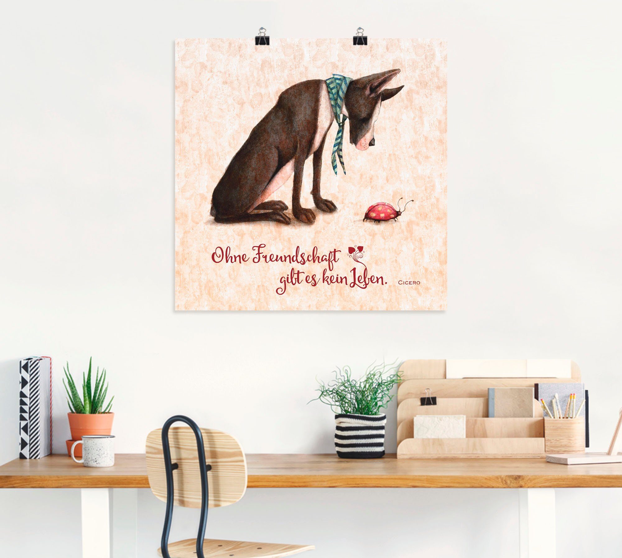 Artland Artprint Levenswijsheid vriendschap als artprint van aluminium, artprint voor buiten, artprint op linnen, poster in verschillende maten. maten