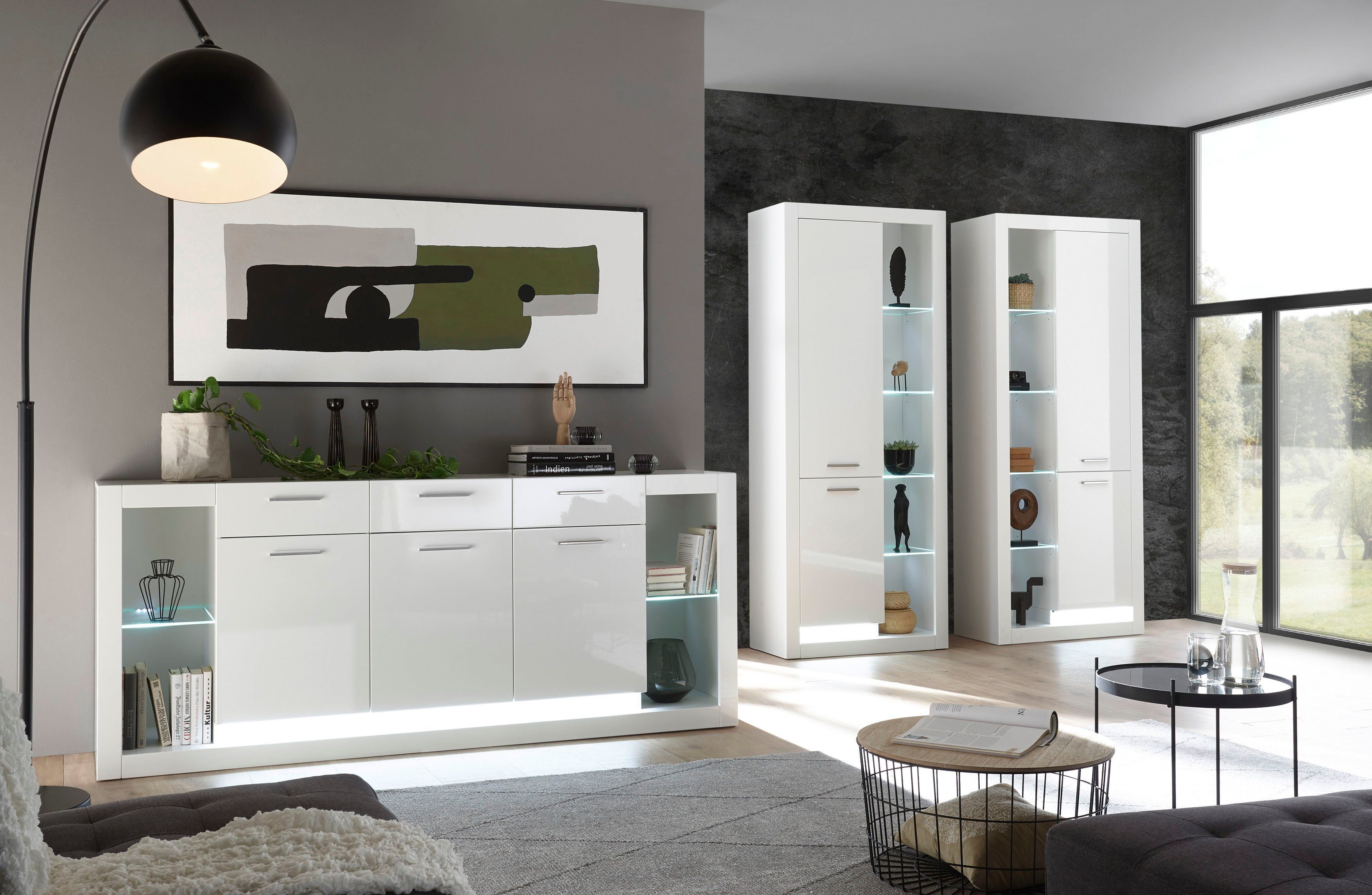 Places of Style Vitrinekast MERAN Hoogte ca. 196 cm