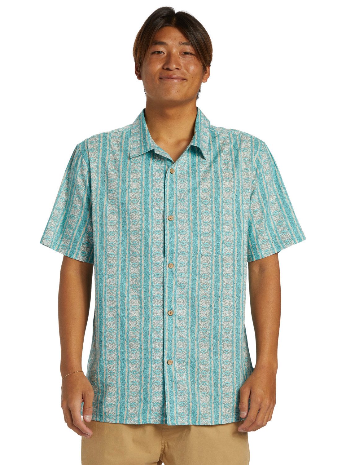 Quiksilver Overhemd met korte mouwen Pool Party Casual heren overhemden maat XS blauw
