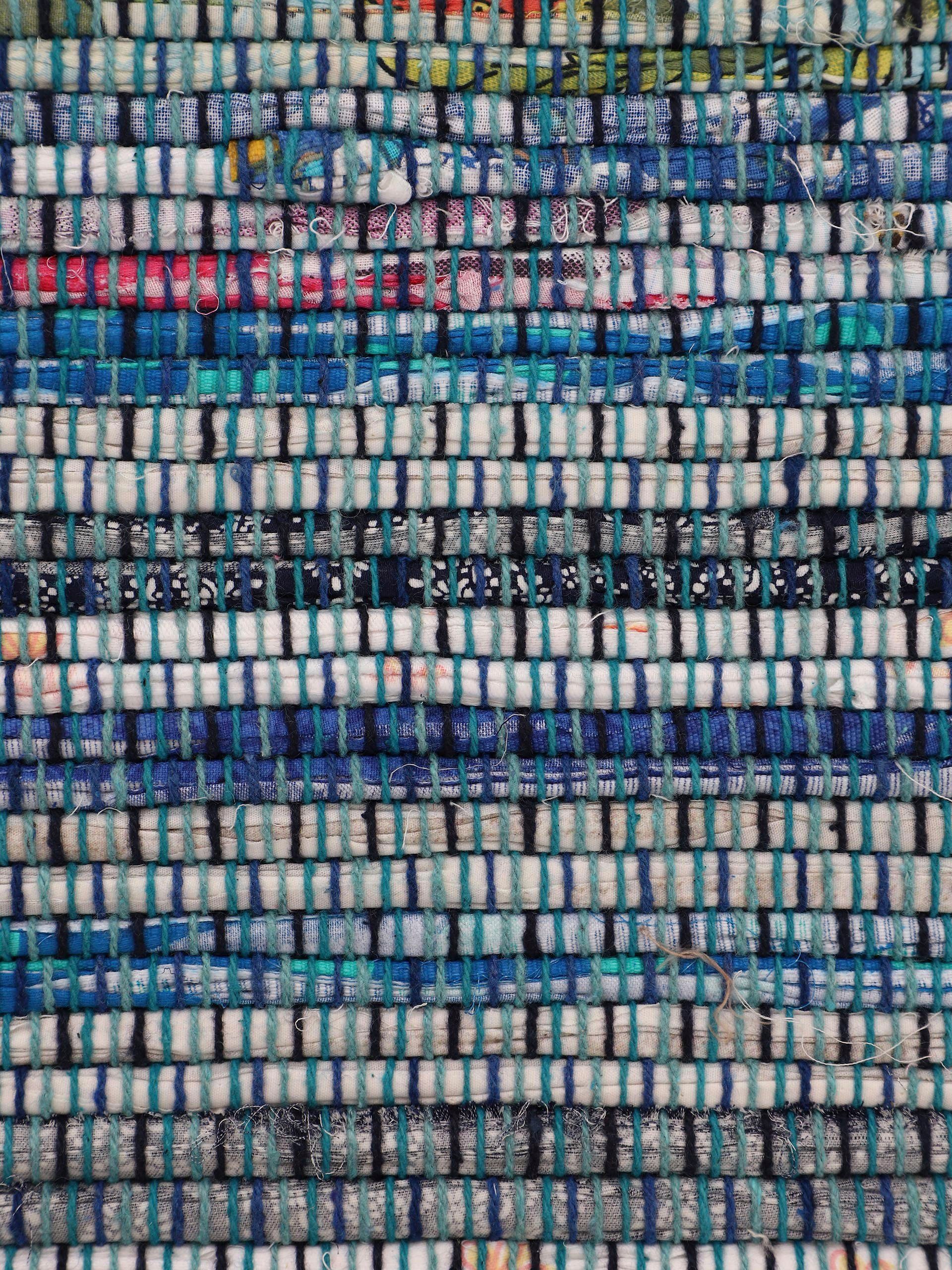 carpetfine Vloerkleed Kelim Chindi, omkeerbaar tapijt handgeweven, patchwork tapijt met franjes, ook verkrijgbaar in loperformaten