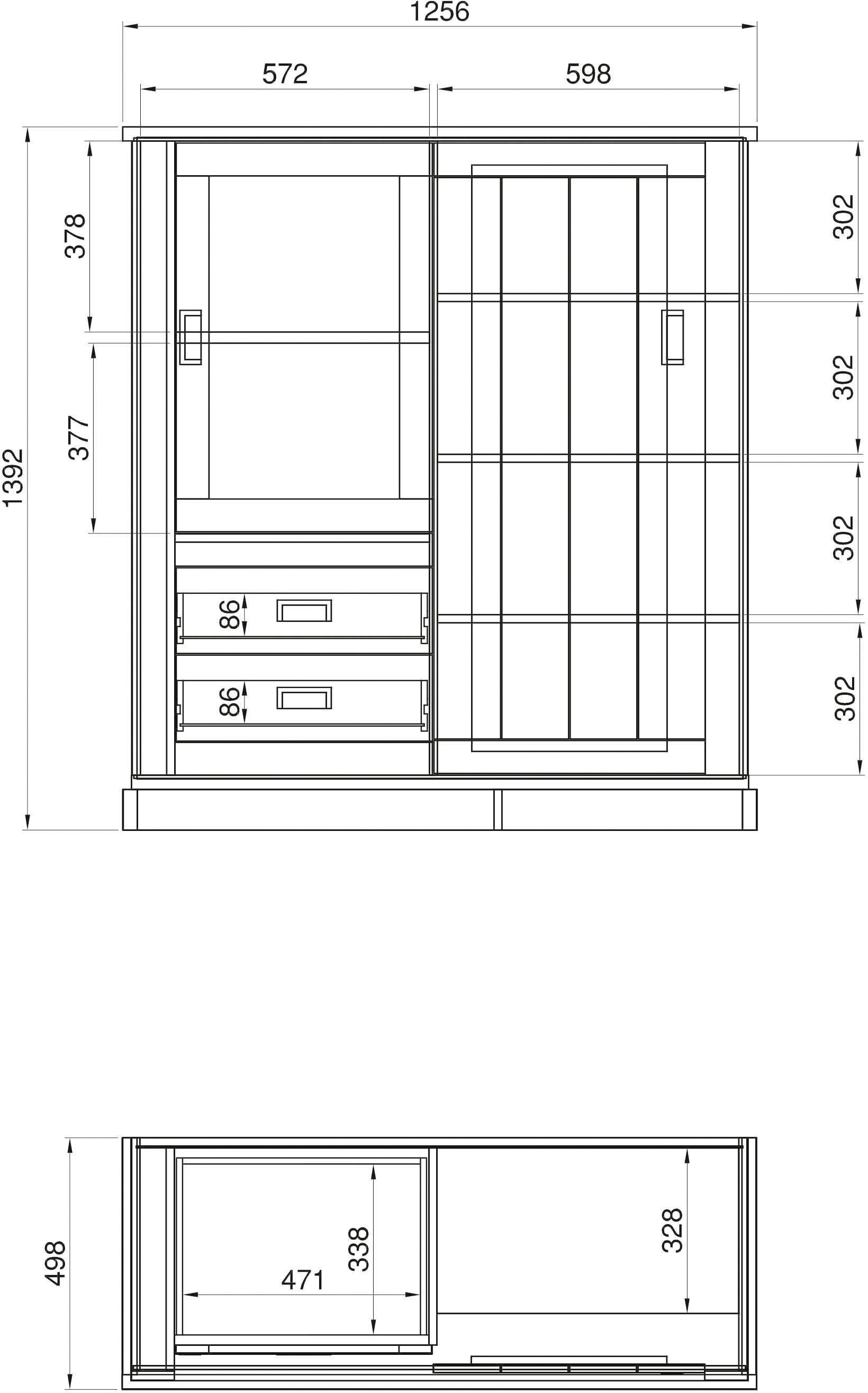 Home affaire Highboard Orlando Hoogte ca. 140 cm