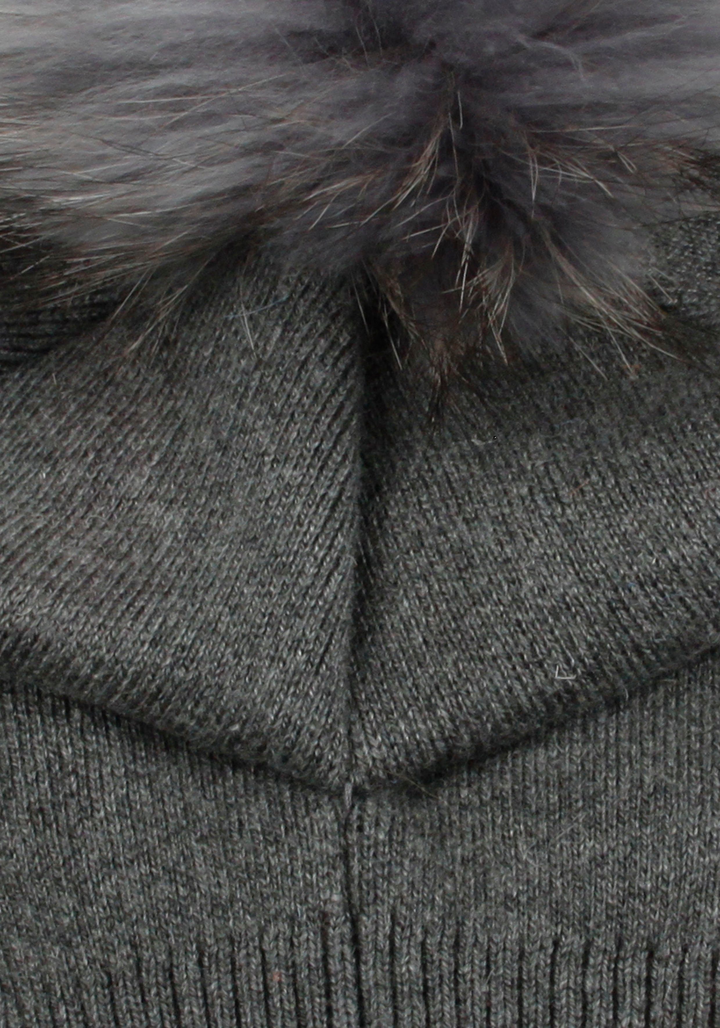 Capelli New York Muts met pompon met fauxbont pompon accent
