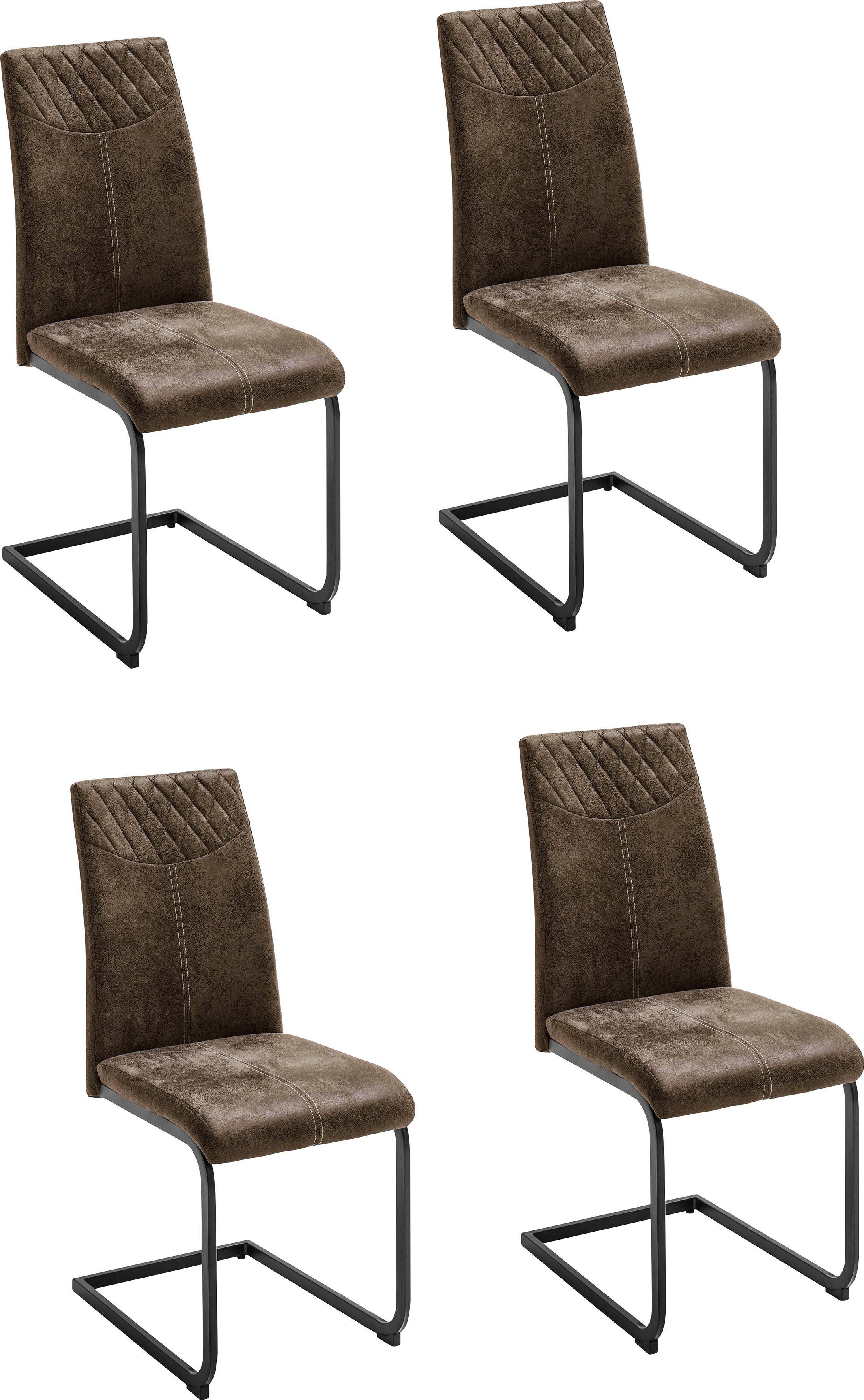 MCA furniture Eetkamerstoel Aosta Bekleding vintage-look, stoel belastbaar tot 120 kg (set, 4 stuks)