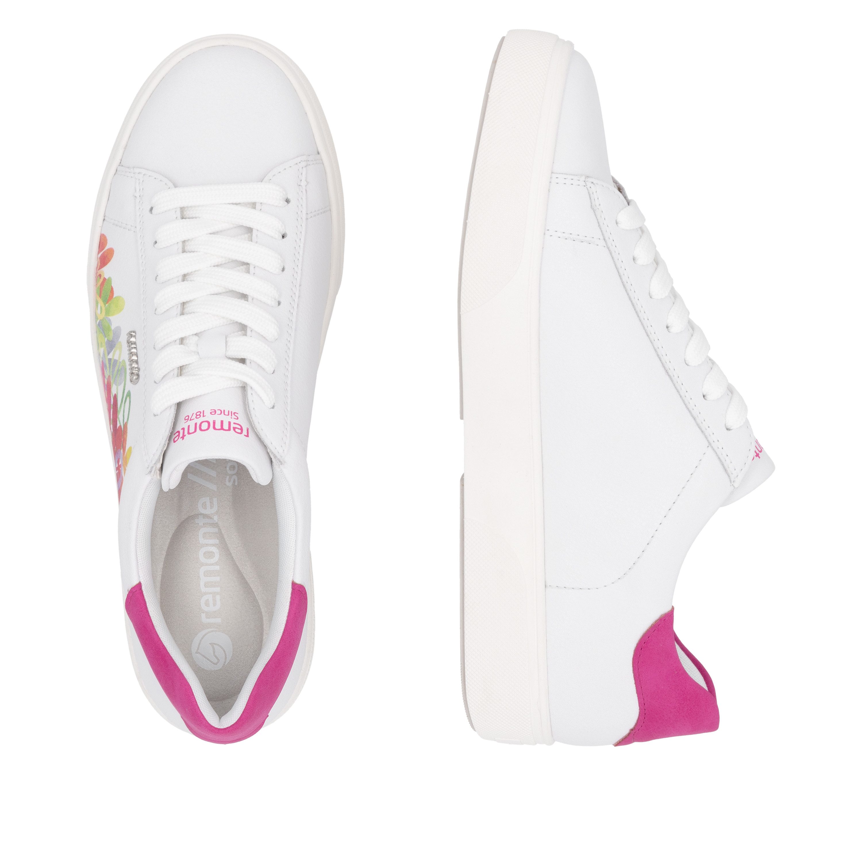Remonte Plateausneakers , veterschoen, vrijetijdsschoen, lage schoen met contrastafwerking