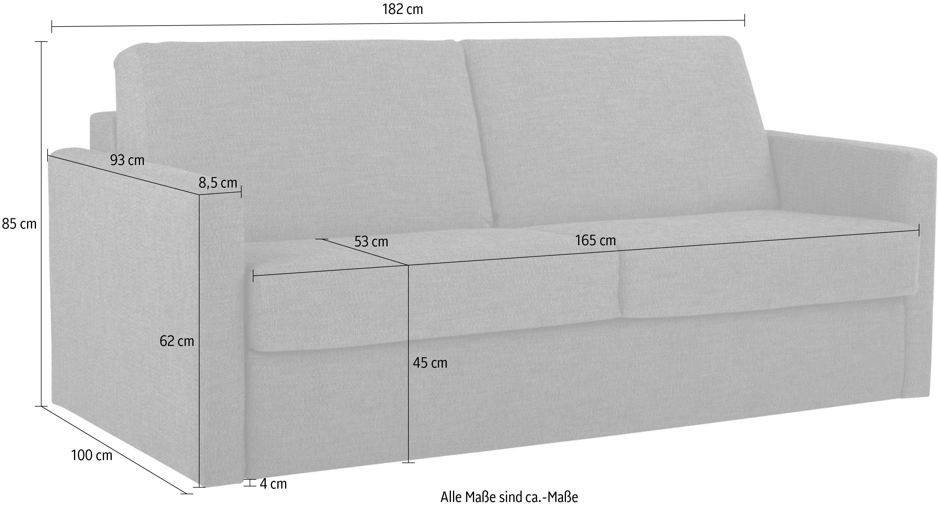 Places of Style Slaapbank GOLDPOINT 182 cm, slaapbank, ligoppervlak 140/200 cm,