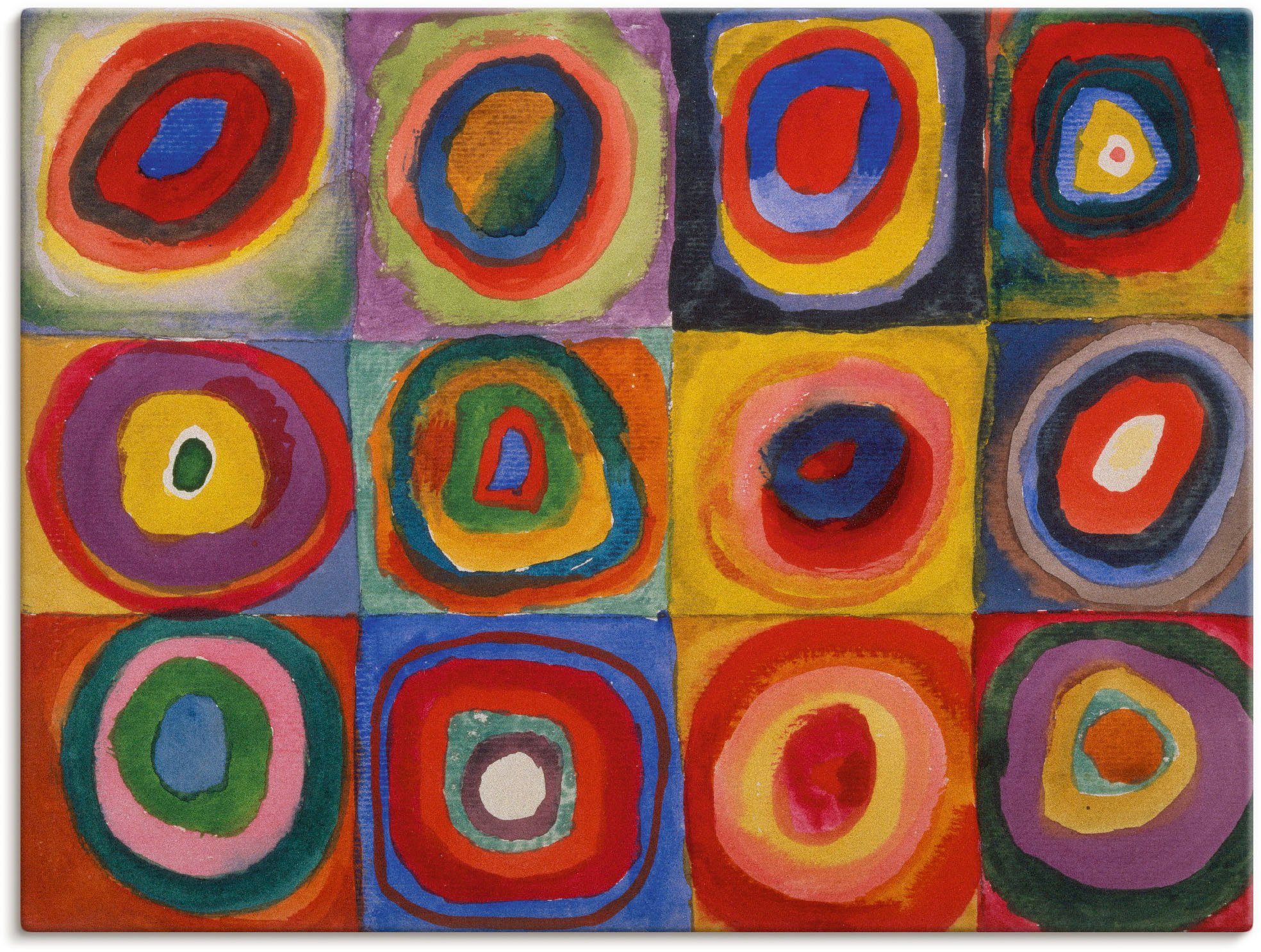 Artland Artprint Vierkanten en concentrische ringen. 1913 als artprint op linnen, poster, muursticker in verschillende maten foto schilderijen maat