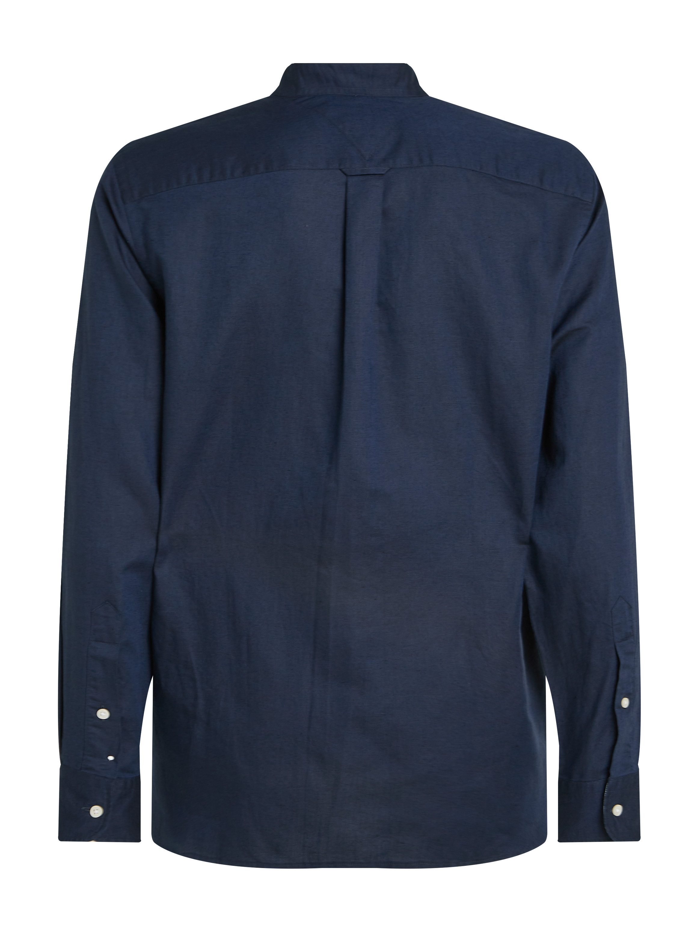 Tommy Hilfiger Overhemd met lange mouwen LINEN BLEND MAO COLLAR SHIRT