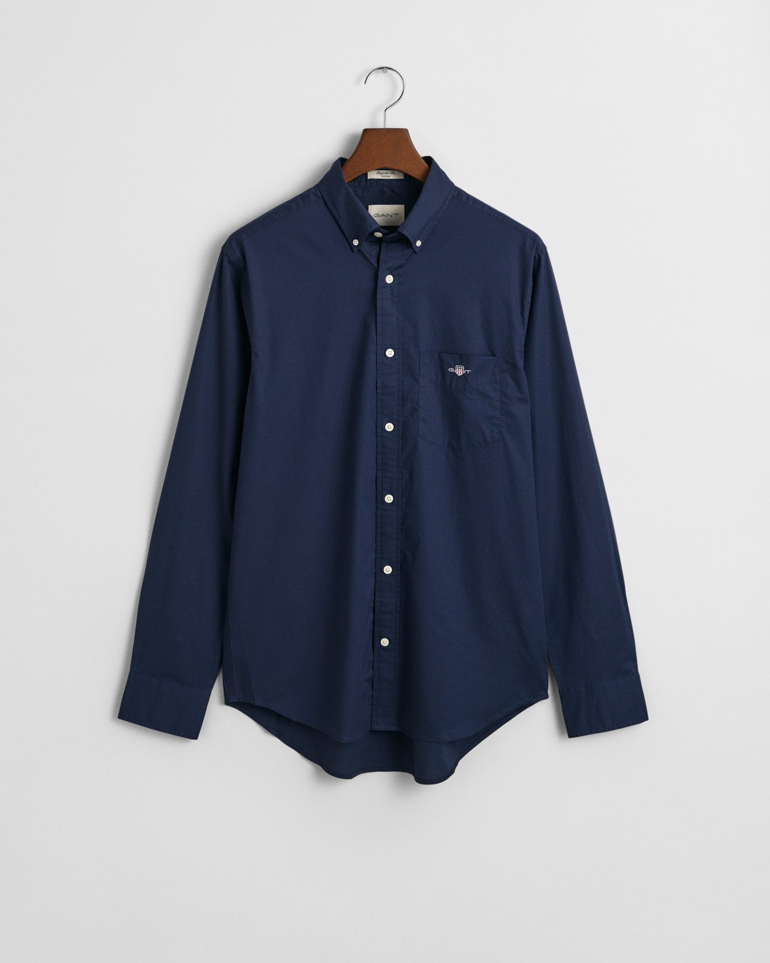 Gant Overhemd met lange mouwen Regular fit poplin overhemd licht slijtvast easy care