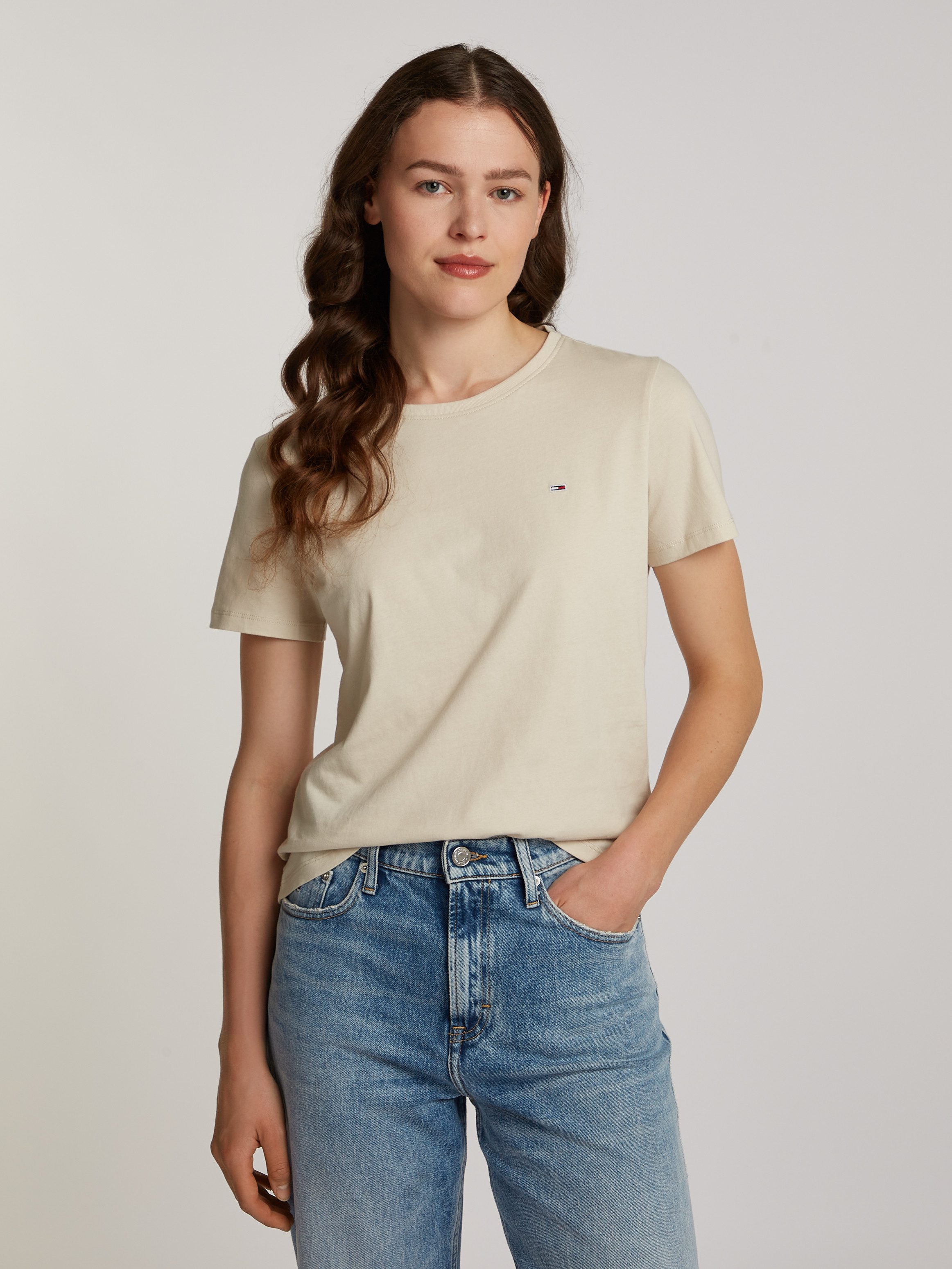 TOMMY JEANS Shirt met ronde hals TJW 2PACK SOFT JERSEY TEE met merklabel-borduursel (2-delig Set van 2)