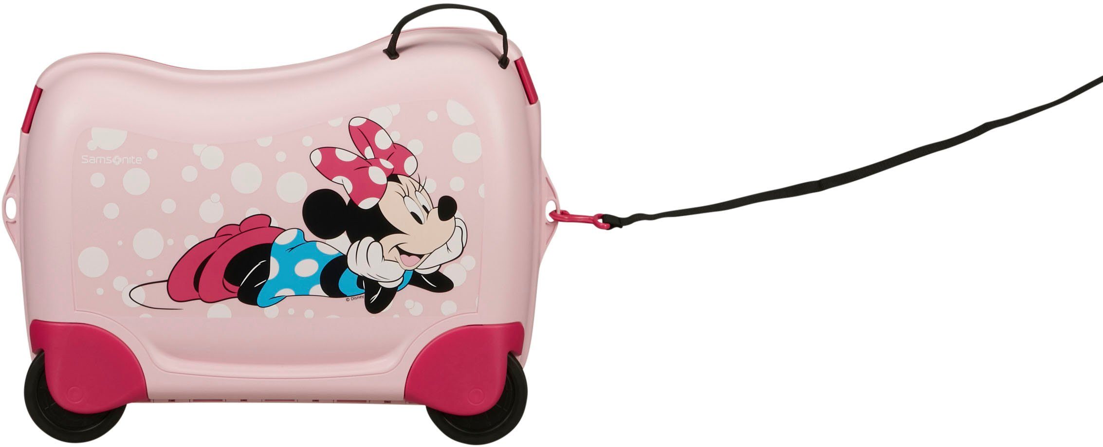 Samsonite Kinderkoffer Dream2Go Ride-on Trolley Disney Minnie Glitter Handbagage kinderreis koffer om op te zitten en te trekken