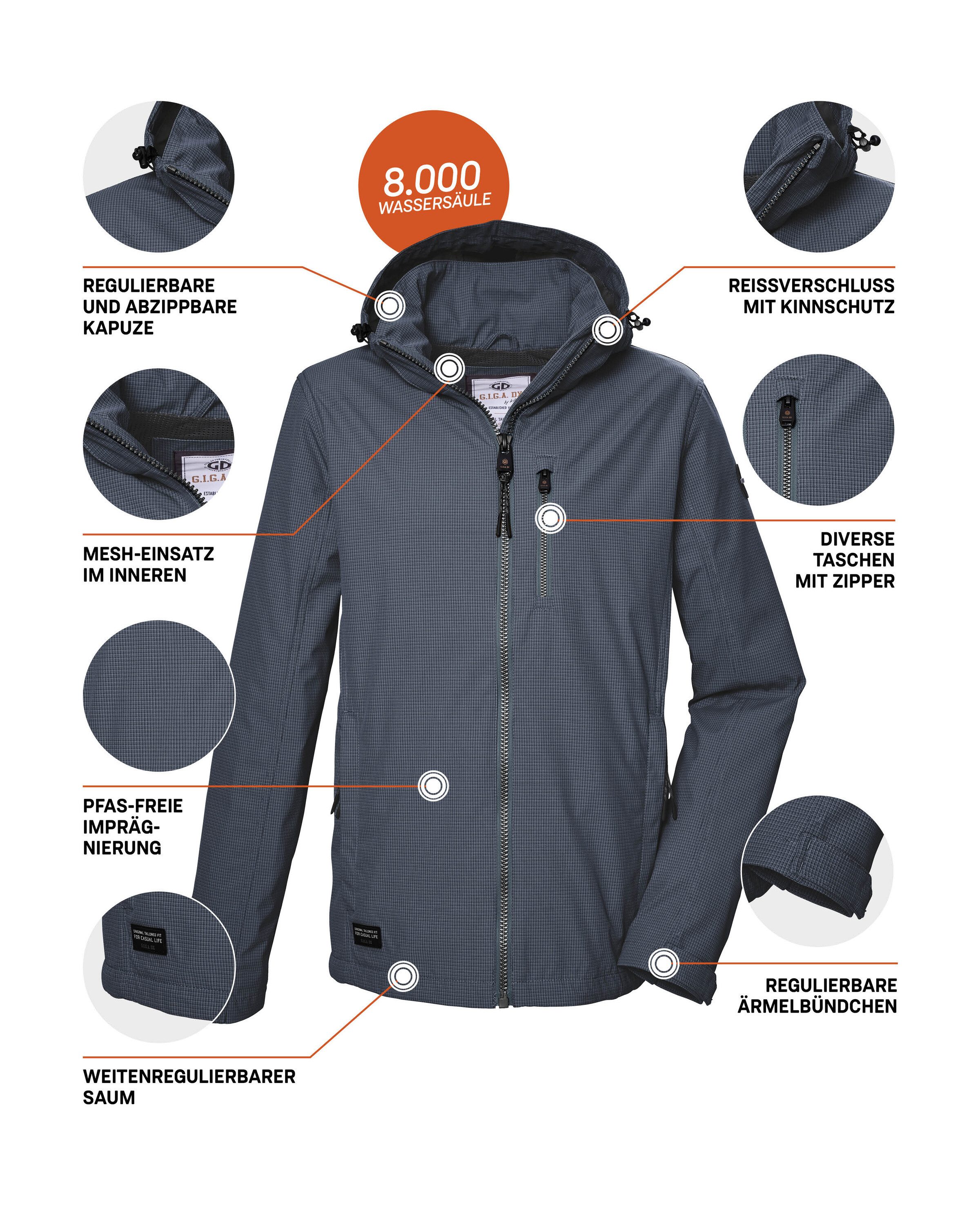 G.I.G.A. DX by killtec Softshell-jack GS 82 MN SFTSHLL JCKT Waterafstotende, winddichte herenjack met afneembare capuchon