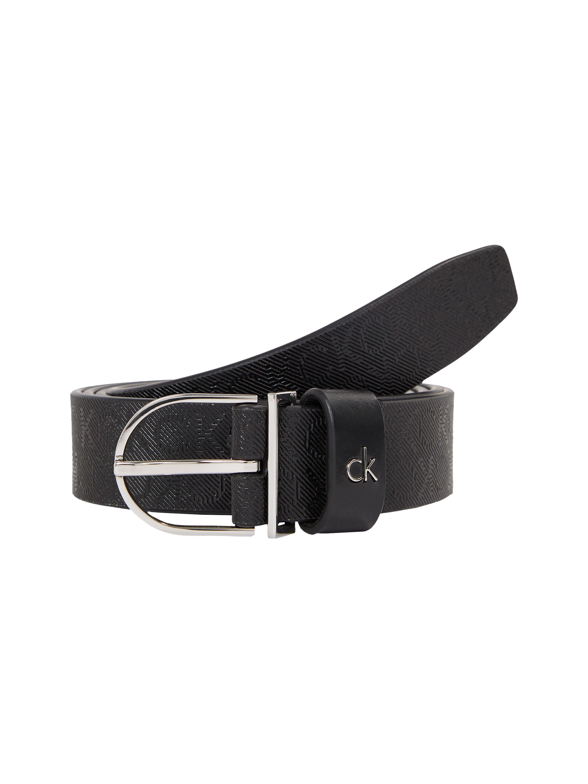 Calvin Klein Leren riem CK METAL ROUND BUCKLE 2.5_MONO