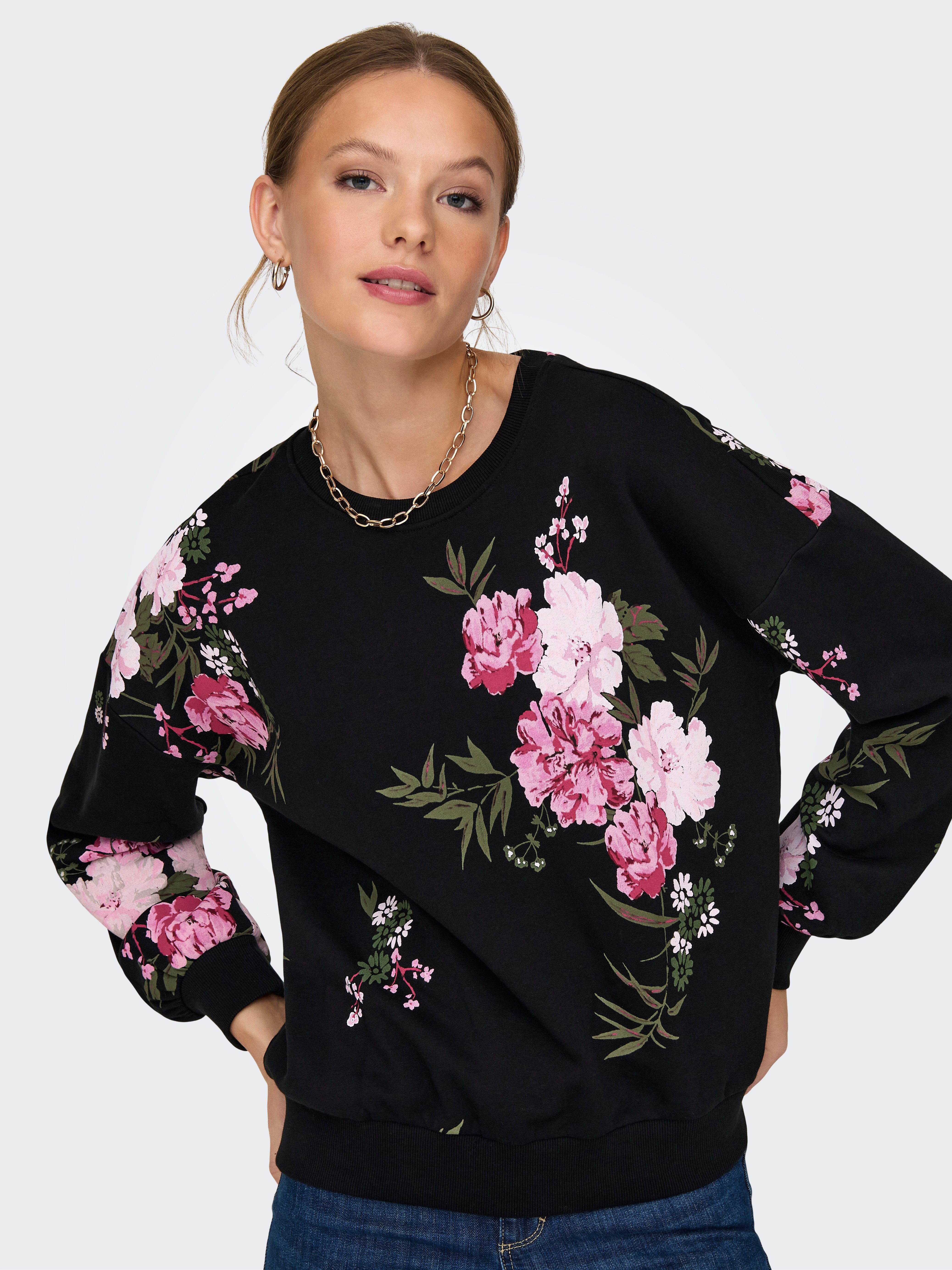 Only Sweatshirt ONLWANTED L/S AOP FLOWERS SWEAT CS JRS