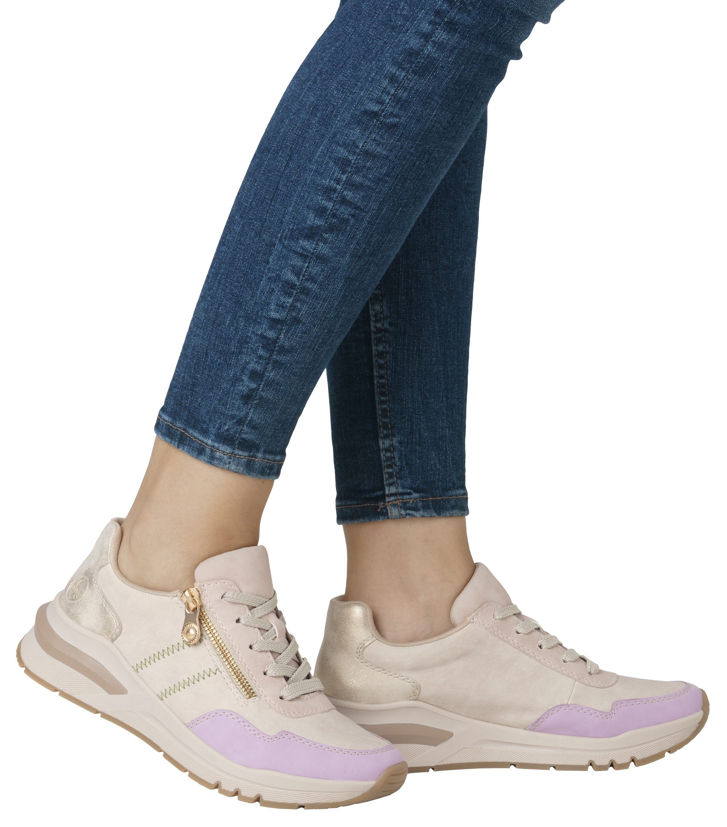 Rieker Sneakers met sleehak , vrijetijdsschoen, lage schoen, veterschoen in comfortabele vorm