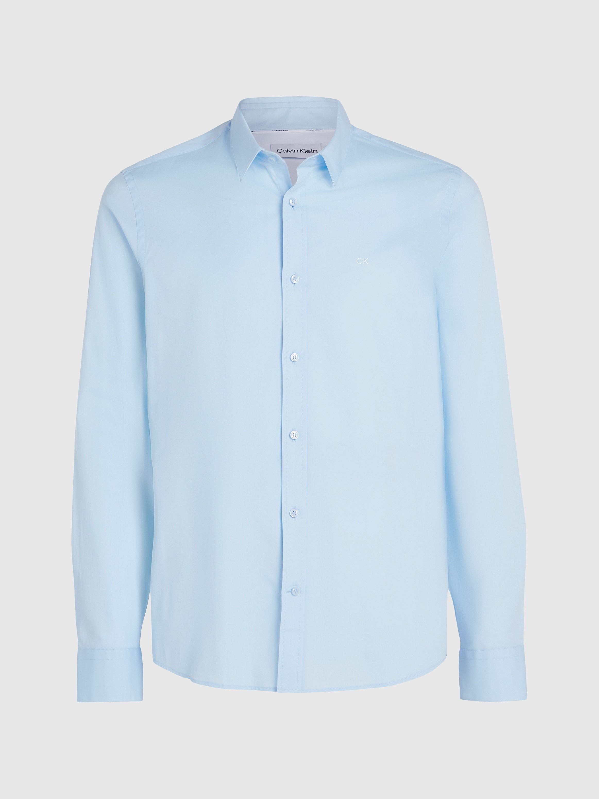 Calvin Klein Businessoverhemd STRETCH POPLIN SLIM SHIRT met calvin klein-logo op de borst