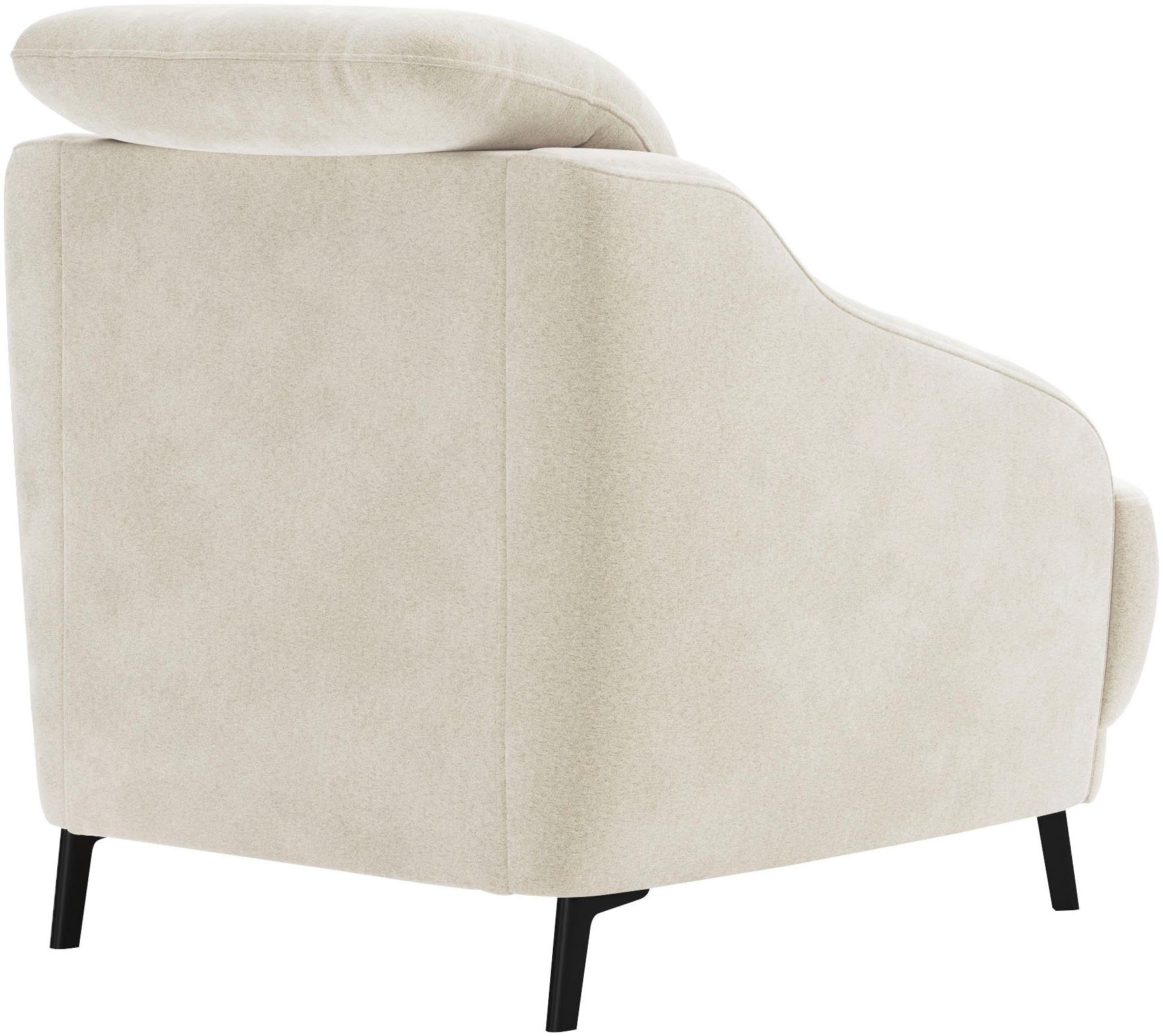 sit&more Fauteuil Blues met metalen poten, matzwart (1 stuk)