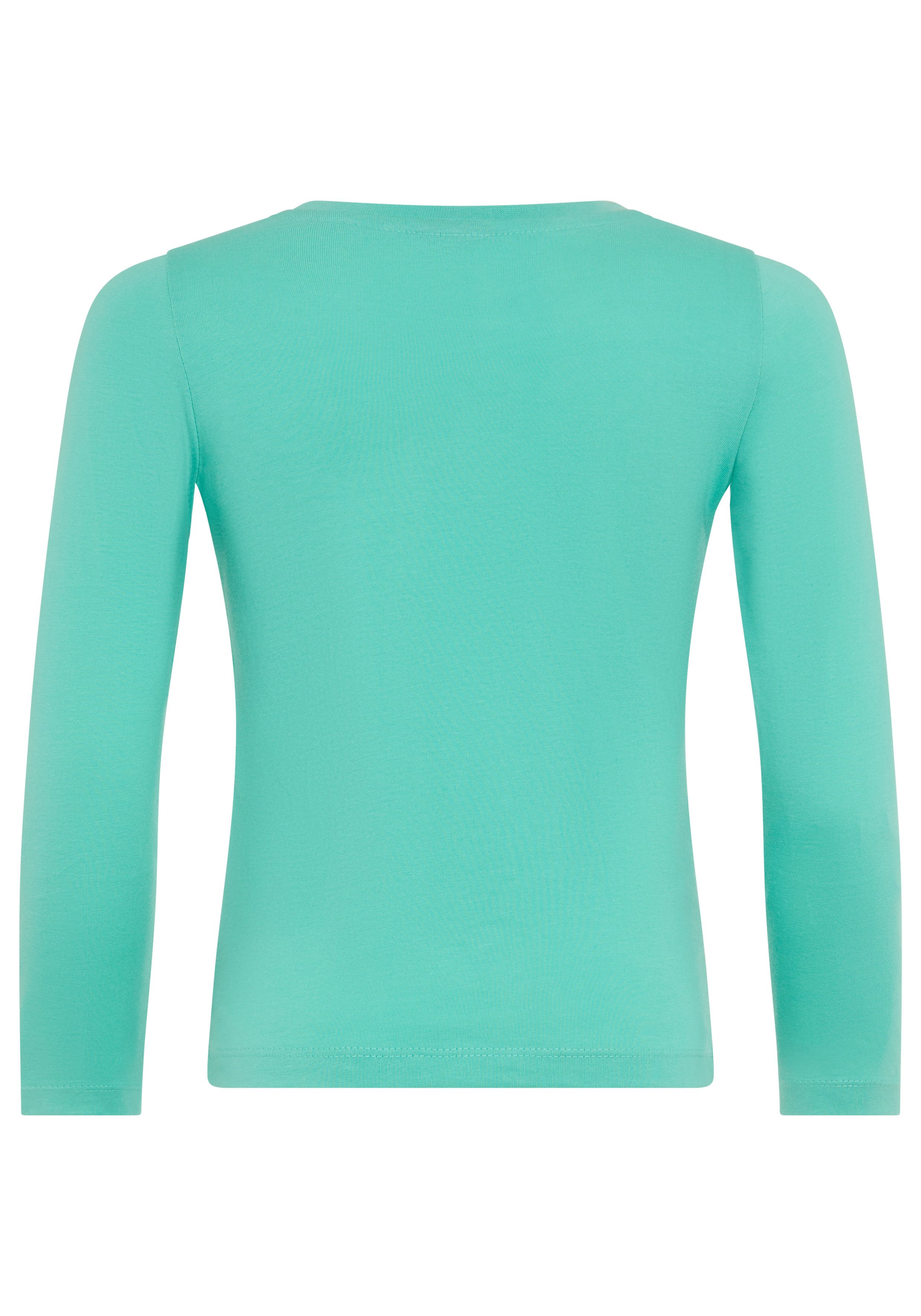 KIDSWORLD Shirt met lange mouwen Regenboog pailletten-applicatie Lange mouwen, basic pasvorm, met glanzende pailletten-applicaties