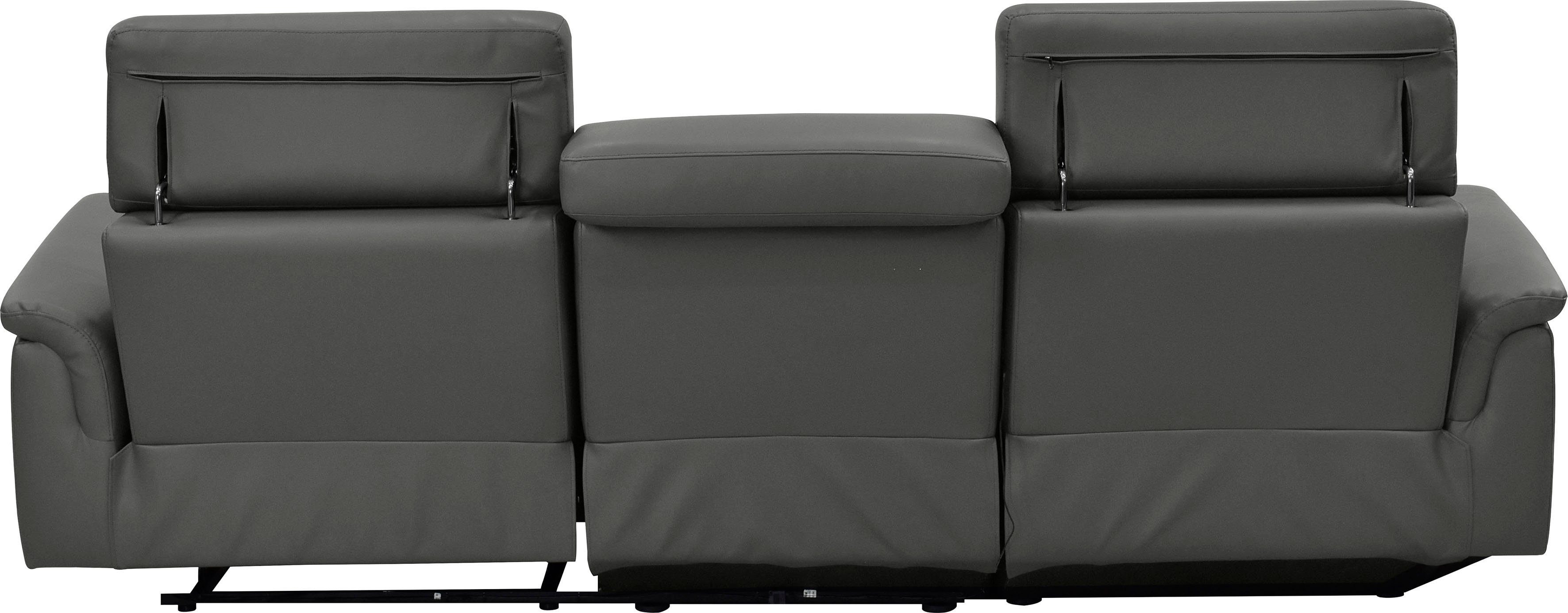 Places of Style Hoekbank Pareli, L-model, 259 cm, met récamier, echt leer, imitatieleer, weefstof