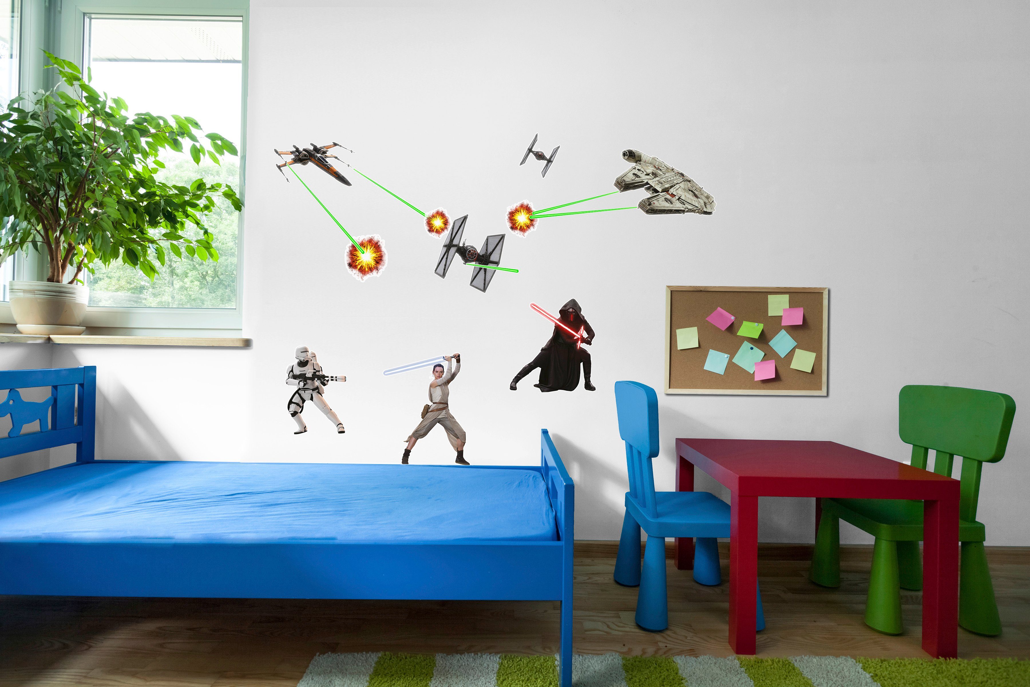 Komar Wandfolie Star Wars EP7 - afm. 50 x 70 cm zelfklevend, wandstickers, kinderkamer (set, 17-delig)