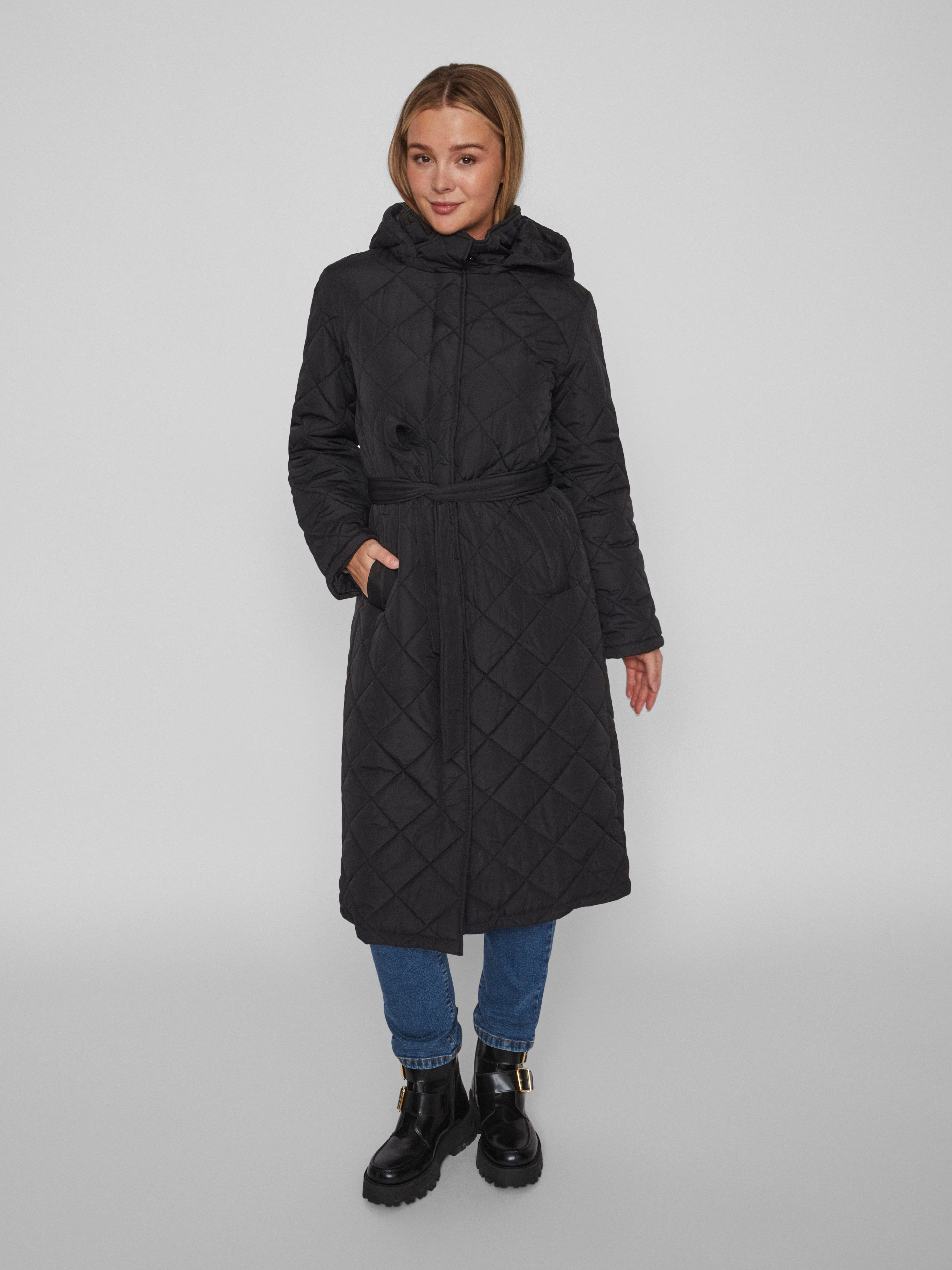 Vila Lange jas van imitatiebont VIKANTE QUILTED L/S COAT - NOOS