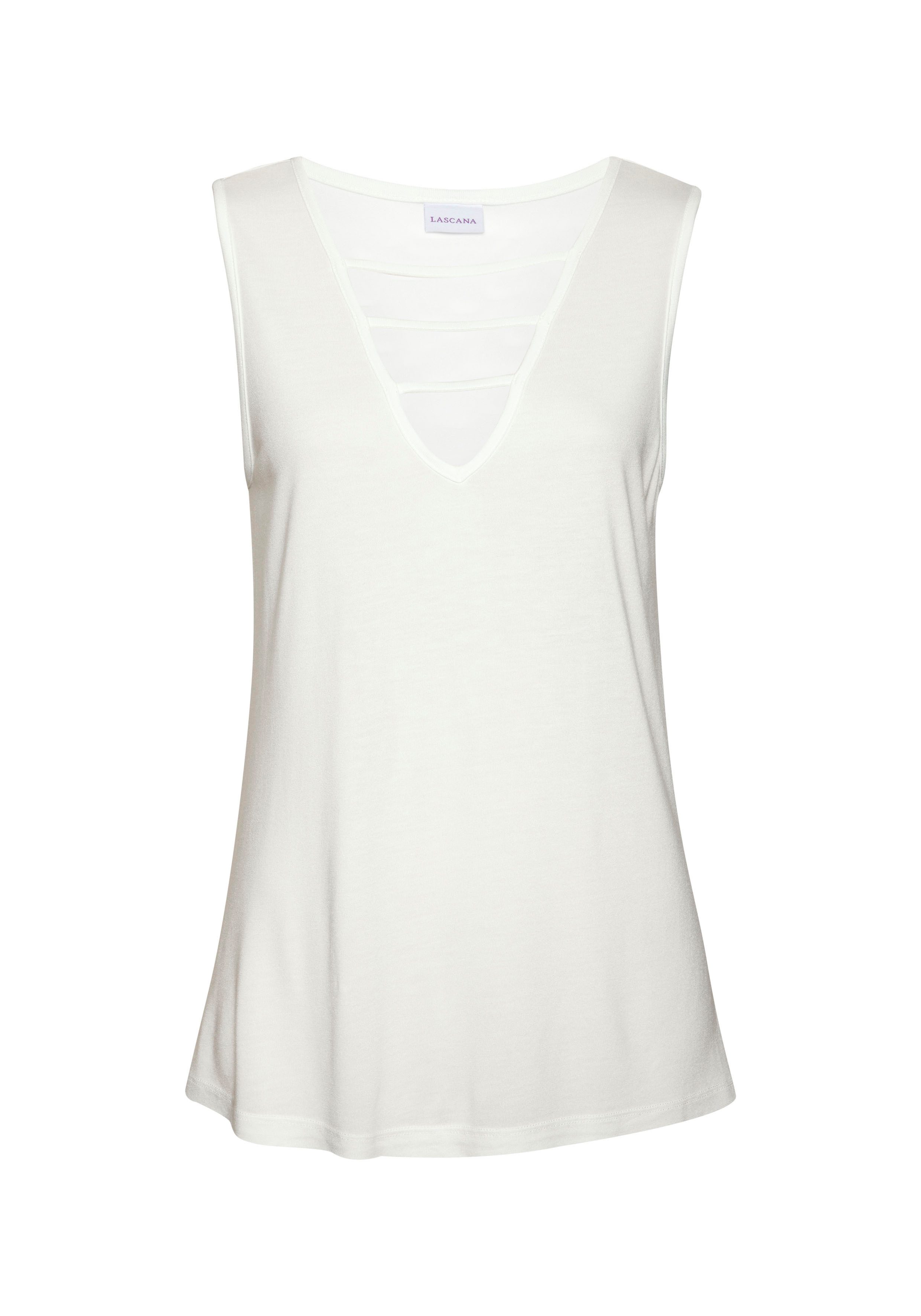 Lascana Tanktop met sierbanden jerseytop modieuze damestop