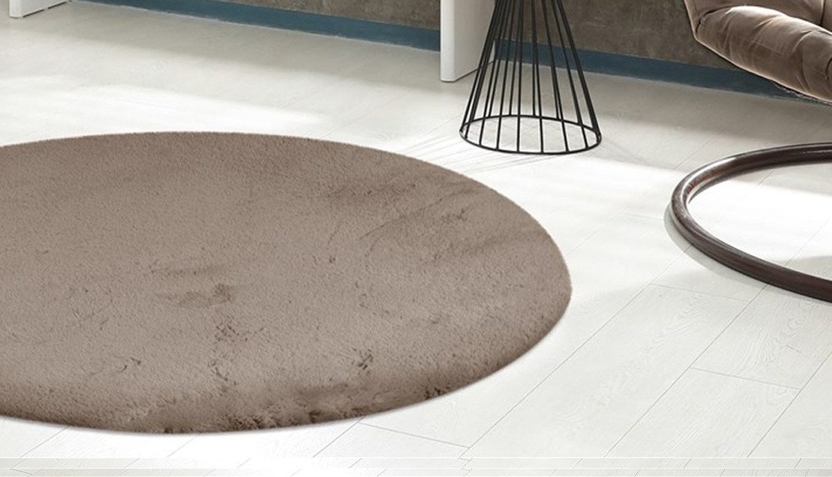 Padiro Vloerkleed Rabbit Light 525 moderne vloerkleden maat Ø 160 cm x 26 mm grijs