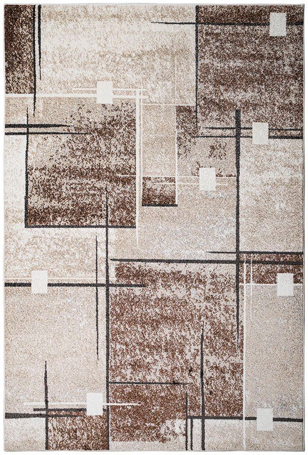 my home Vloerkleed Deblin zachte pool, kortpolig, ruitontwerp, modern, geometrisch patroon